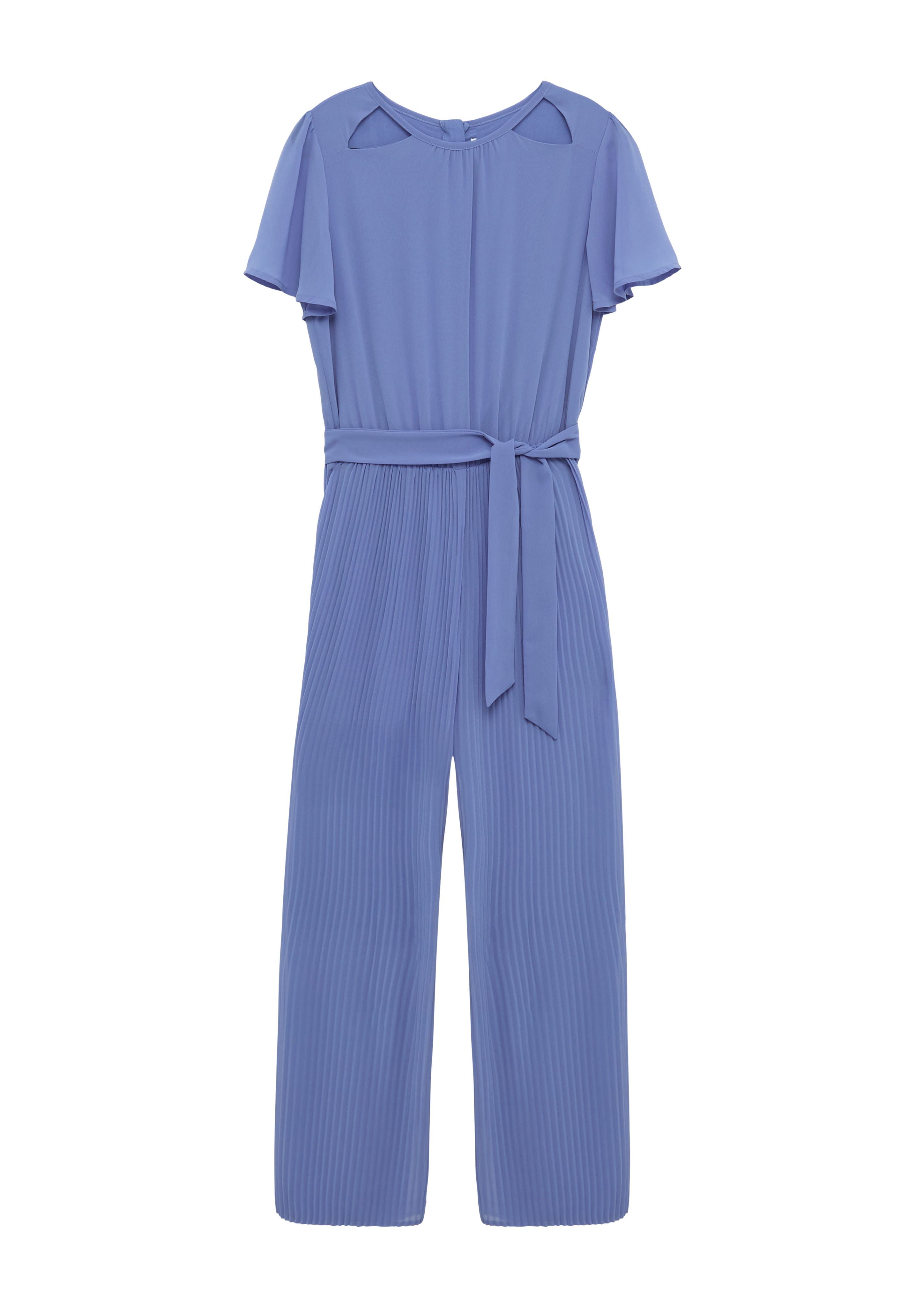 s.Oliver - Jumpsuit aus Chiffon mit Gürtel und plissierter Hose, Mädchen, blau
