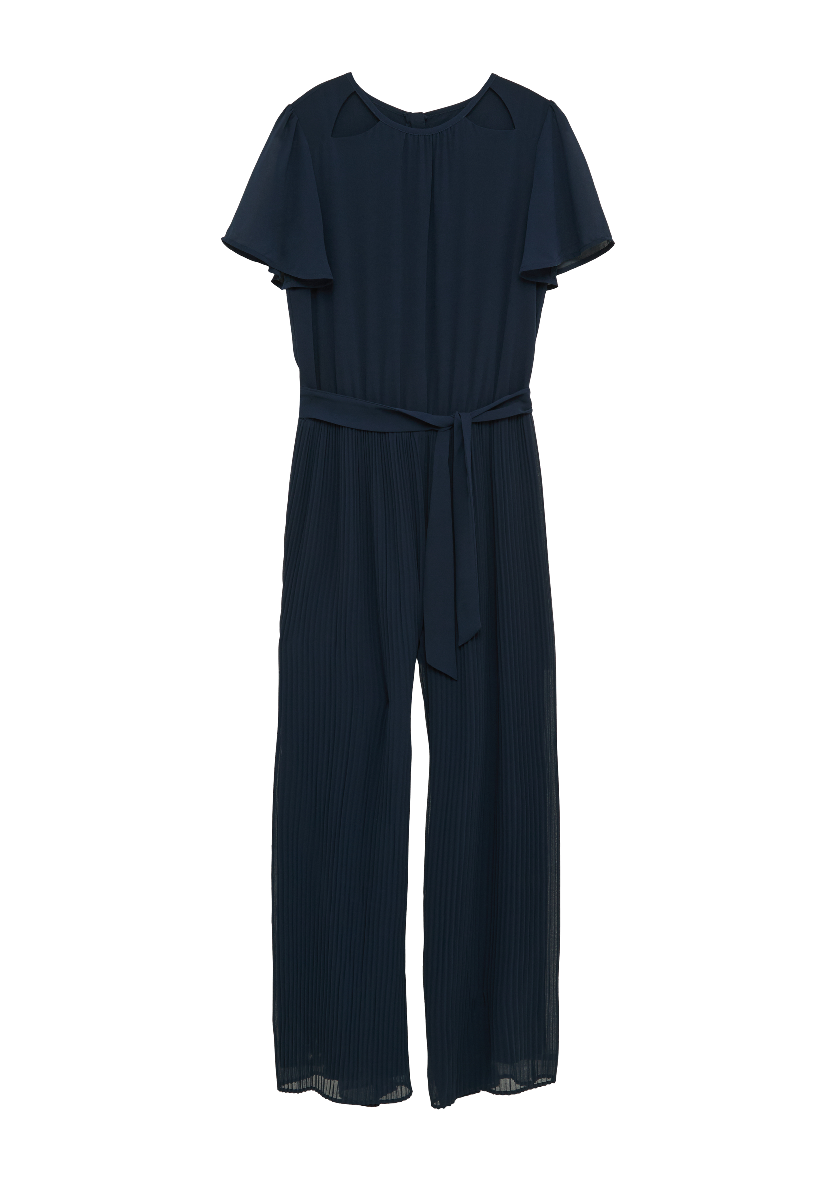 s.Oliver - Jumpsuit aus Chiffon mit Gürtel und plissierter Hose, Mädchen, blau