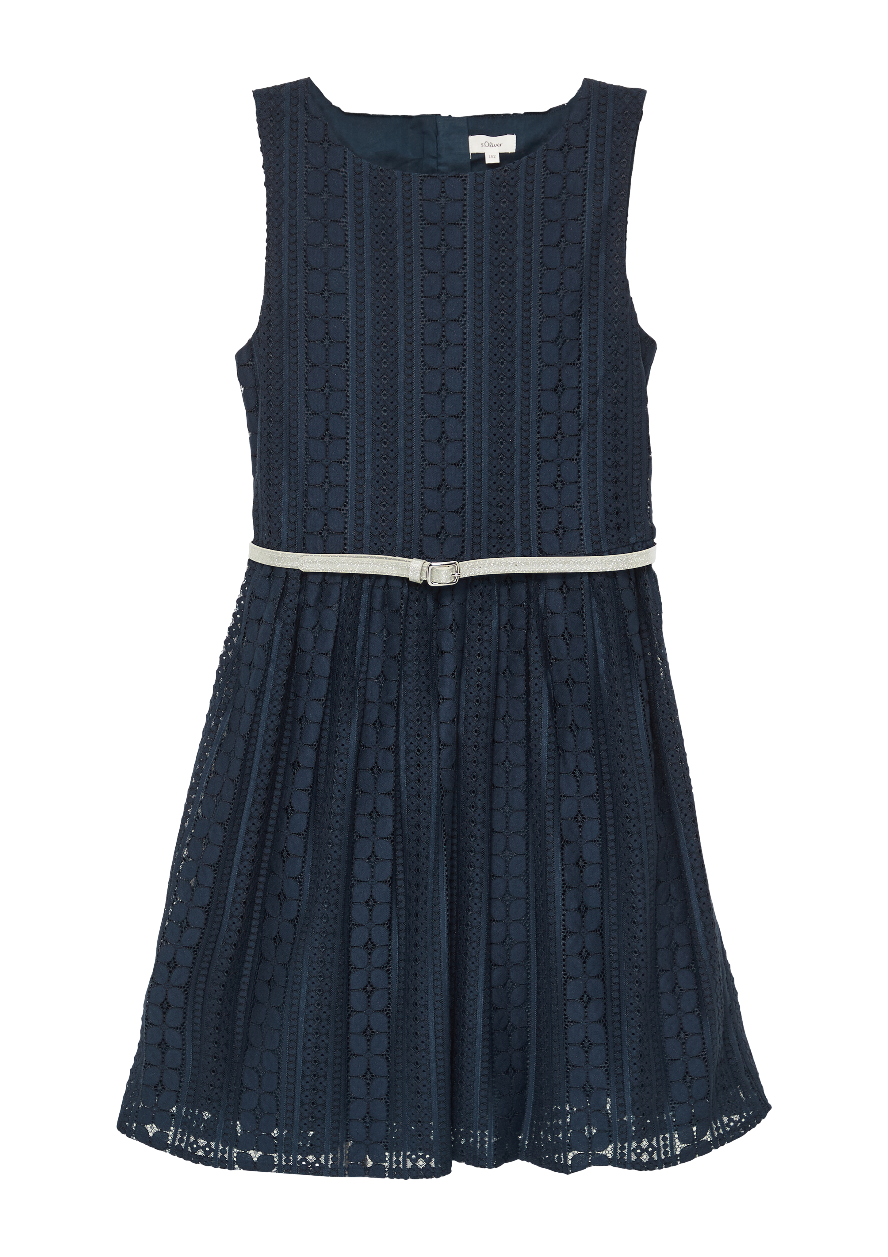 s.Oliver - Festliches Spitzenkleid mit Glitzergürtel, Mädchen, blau