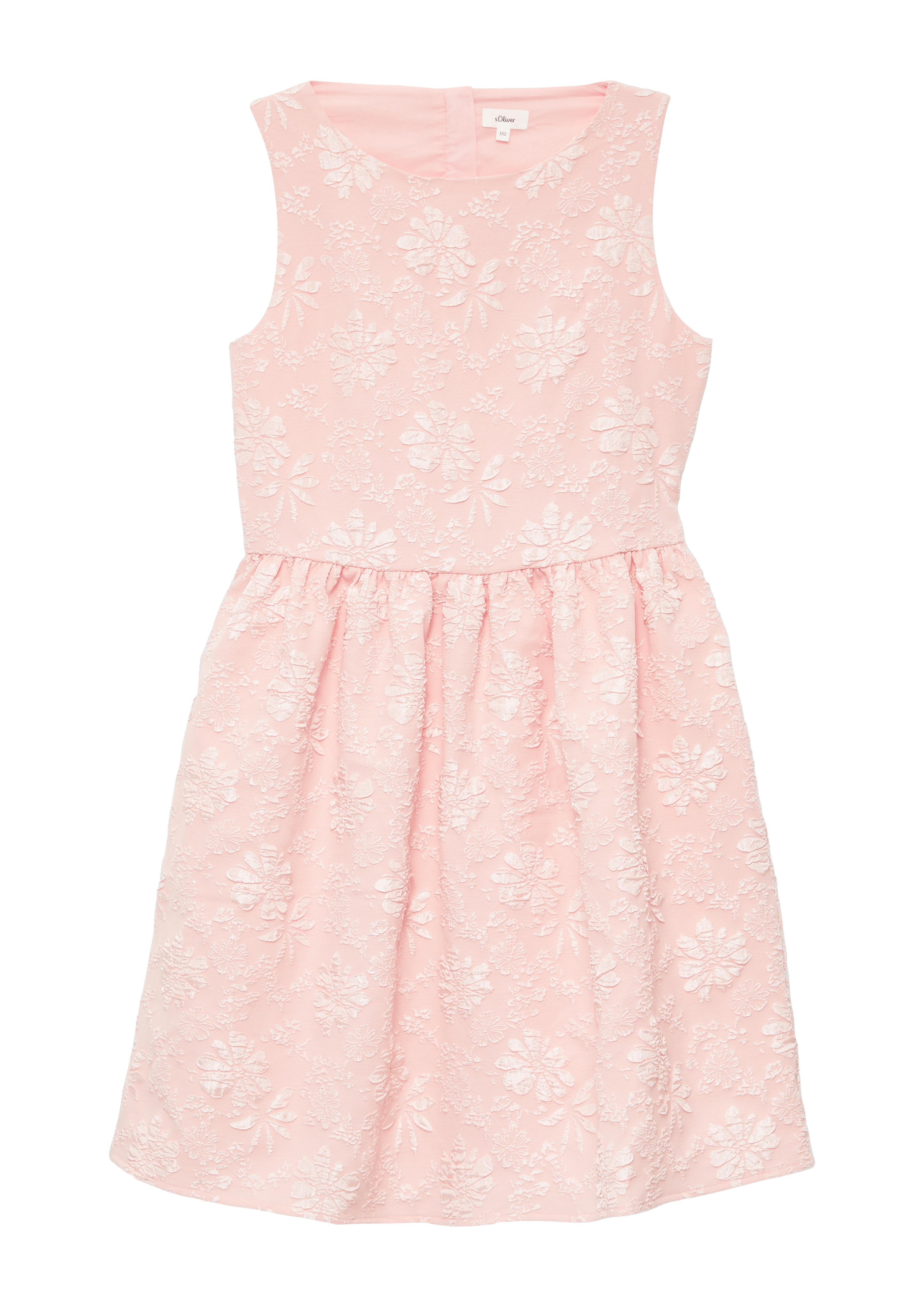s.Oliver - Festliches Jacquard-Kleid mit floralem Muster, Mädchen, Rosa