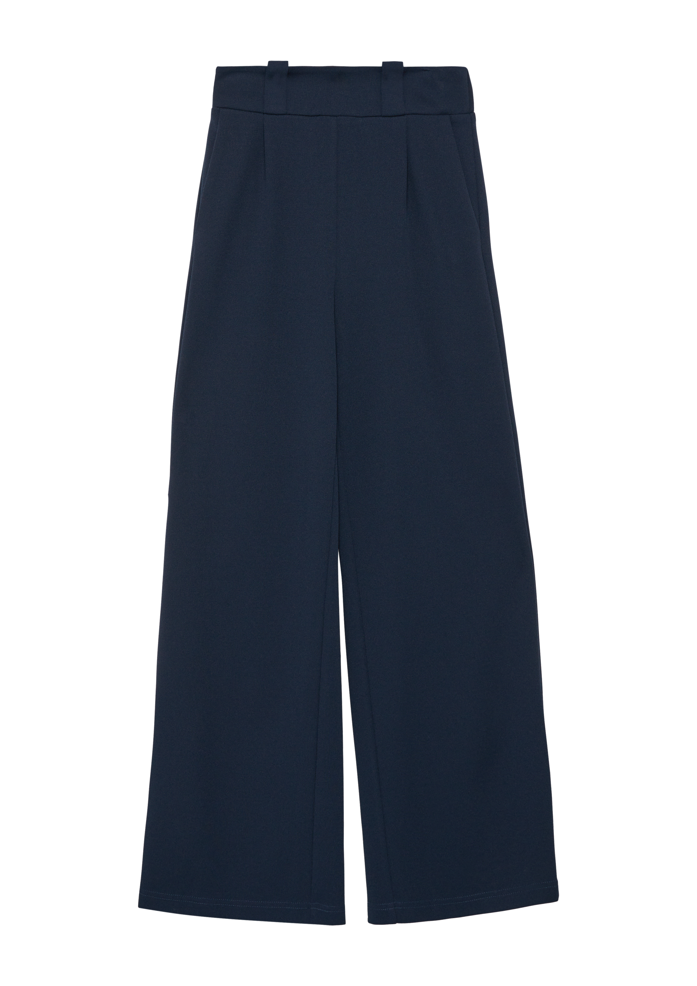 s.Oliver - Elastische Wide-Leg-Hose mit Crêpe-Struktur und hohem Bund, Mädchen, blau