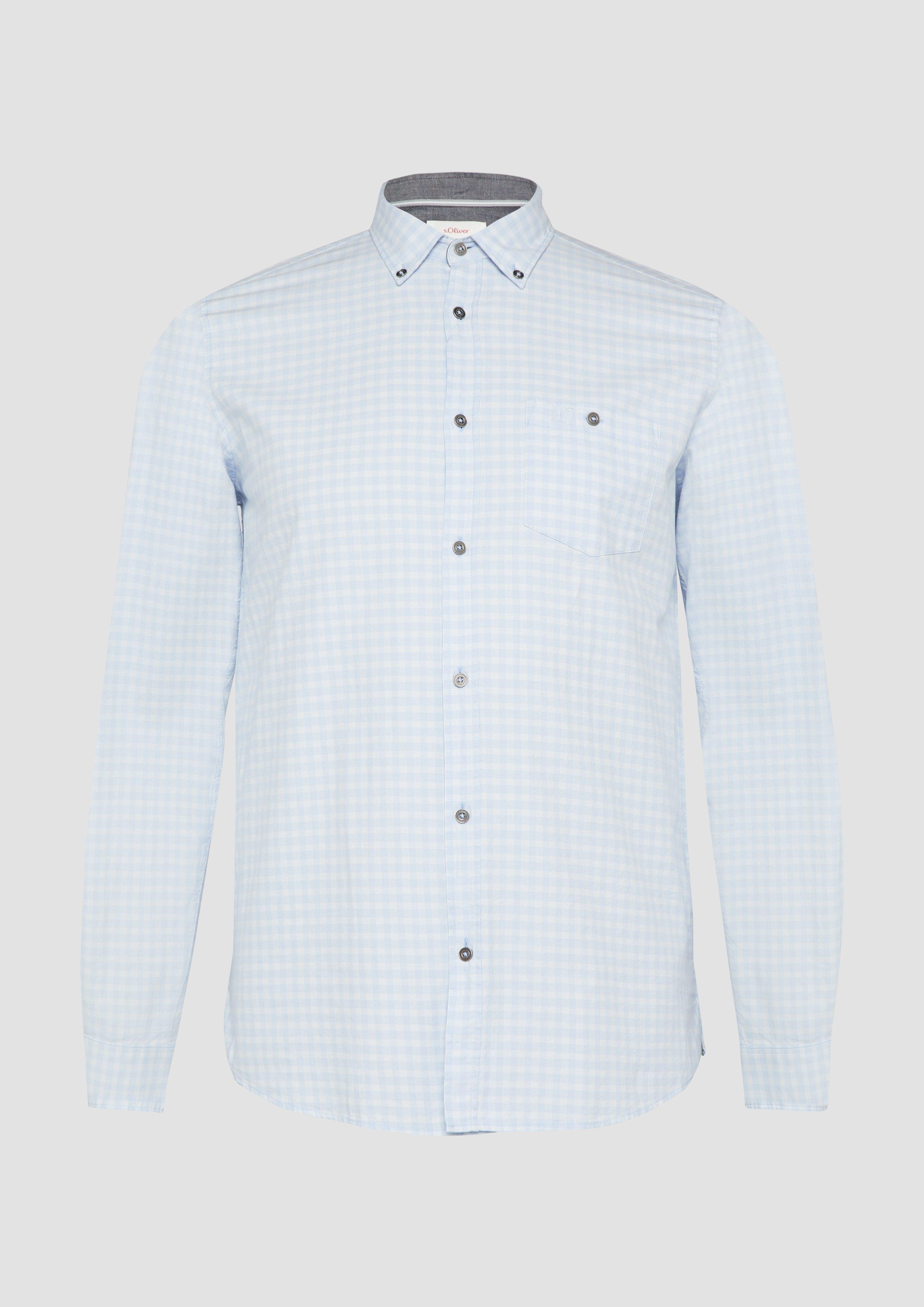 s.Oliver - Regular Fit: Kariertes Hemd mit Button-Down-Kragen, Herren, blau