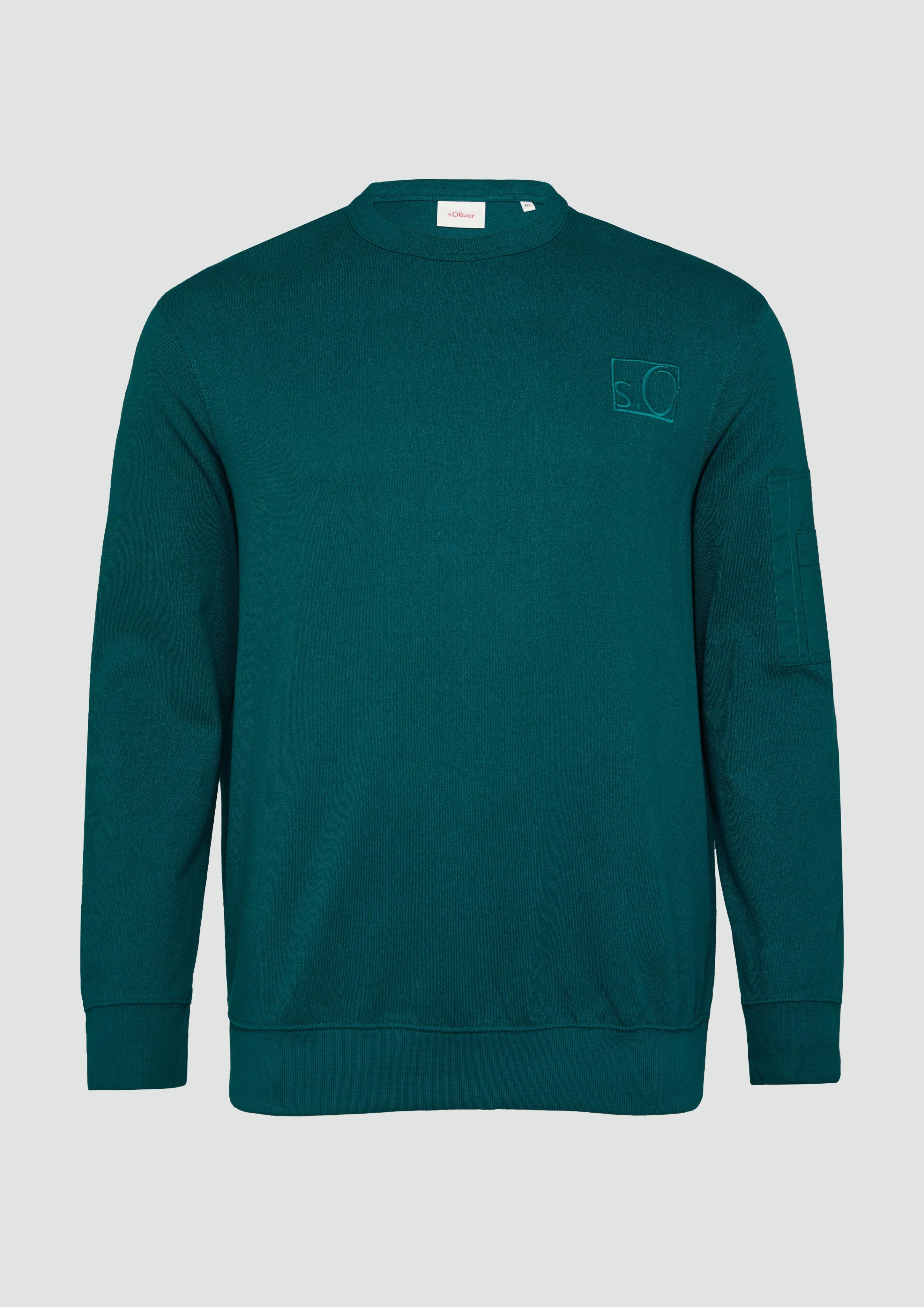 s.Oliver - Relaxed-Fit-Sweatshirt mit Ärmeltasche, Herren, Blau