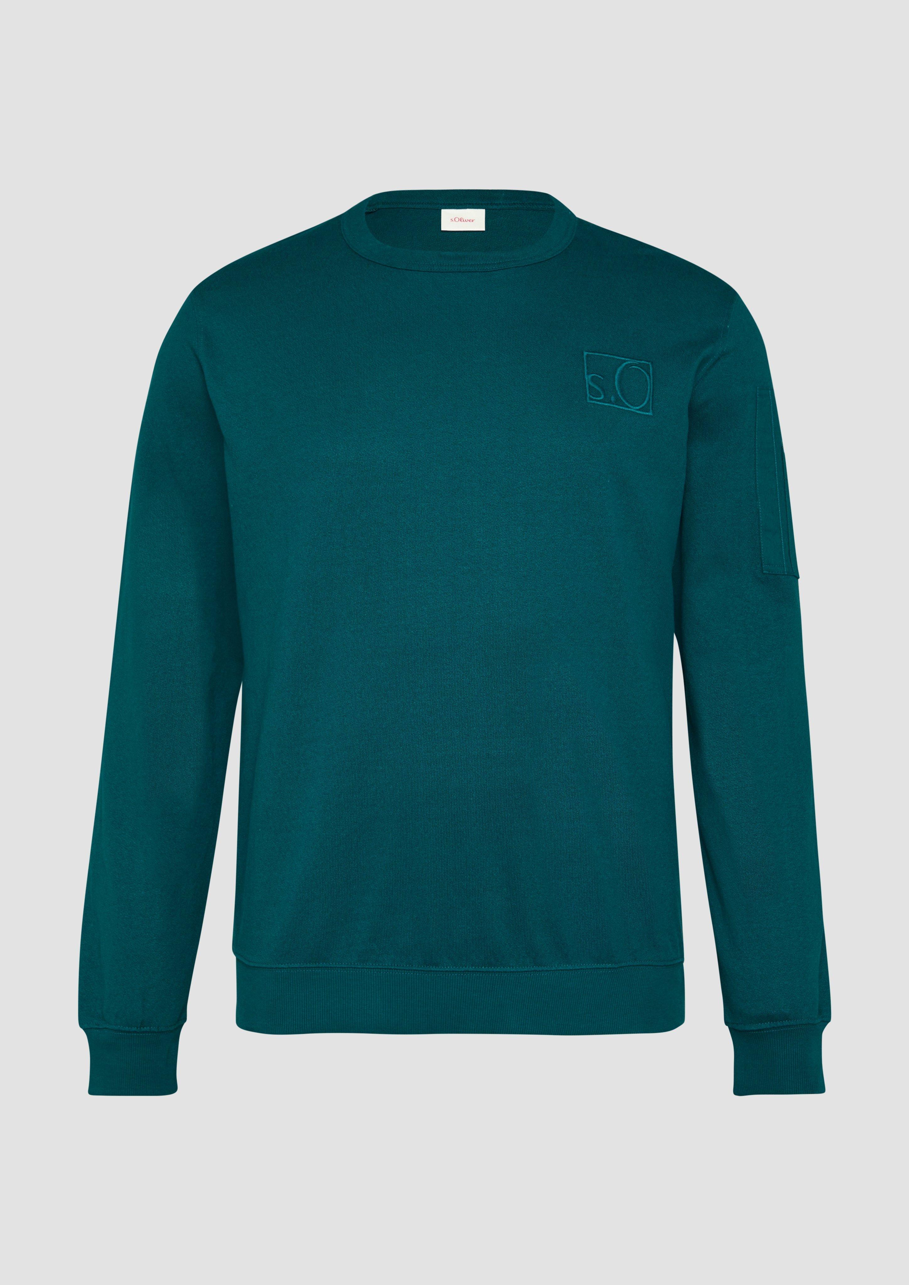 s.Oliver - Relaxed-Fit-Sweatshirt mit Ärmeltasche, Herren, Blau