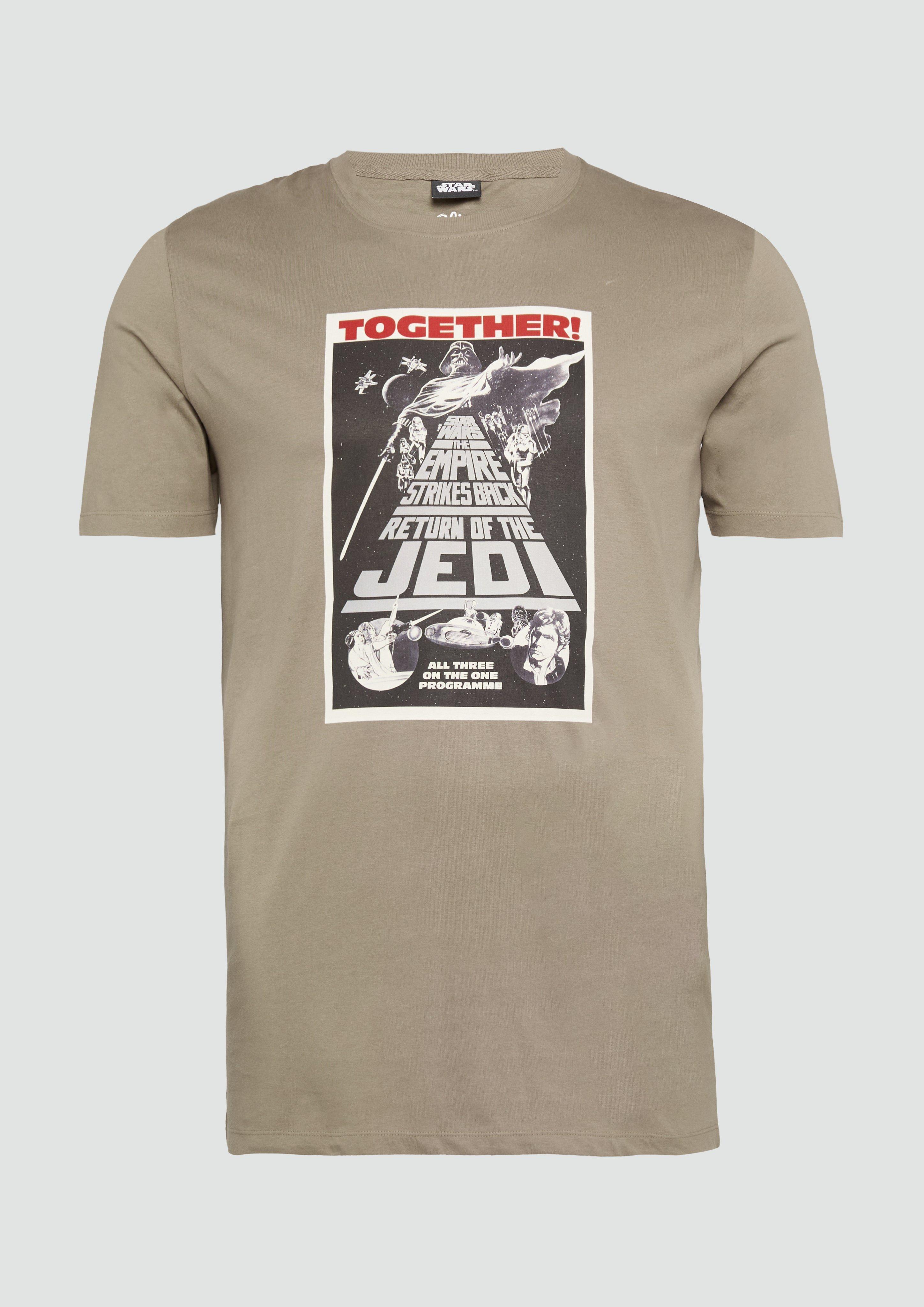 s.Oliver - T-Shirt mit Star Wars™ Print, Herren, braun