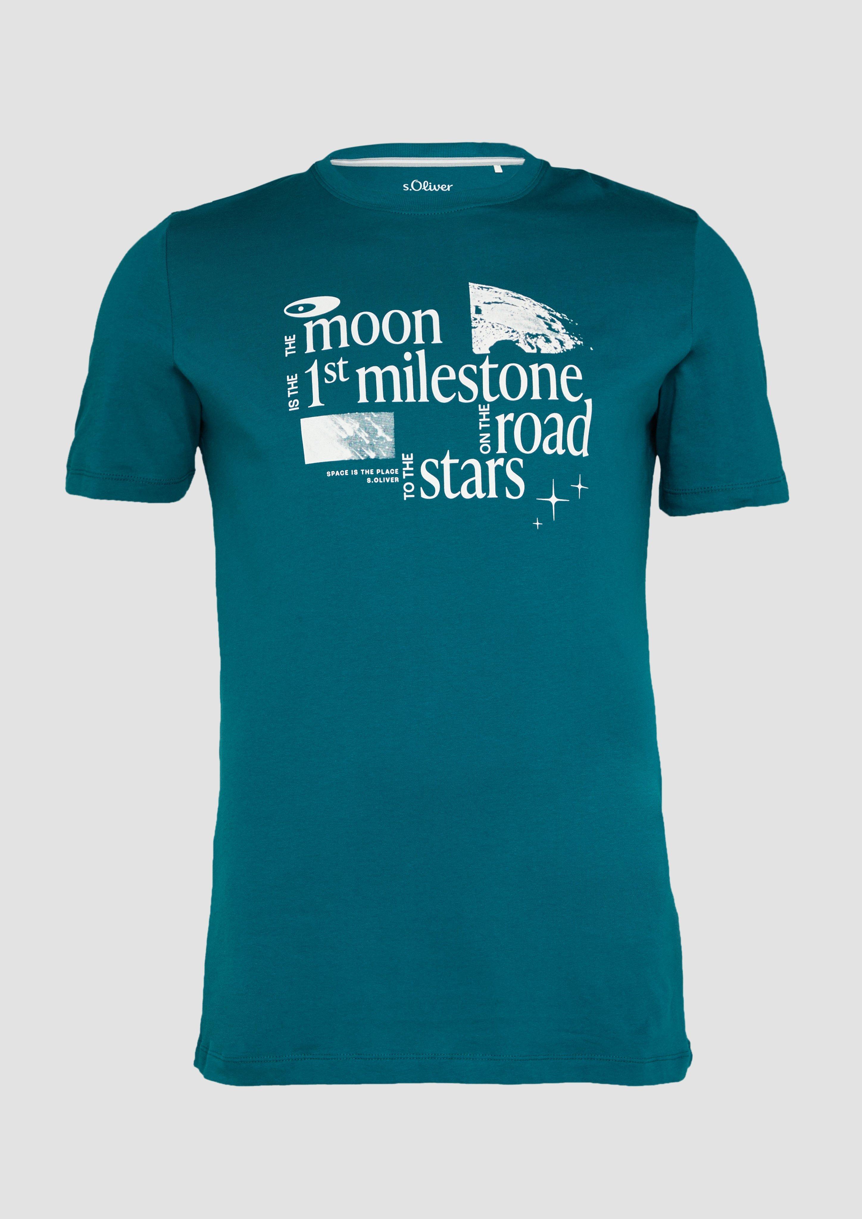 Thumbnail - s.Oliver - T-Shirt mit Front-Print, Herren, Blau