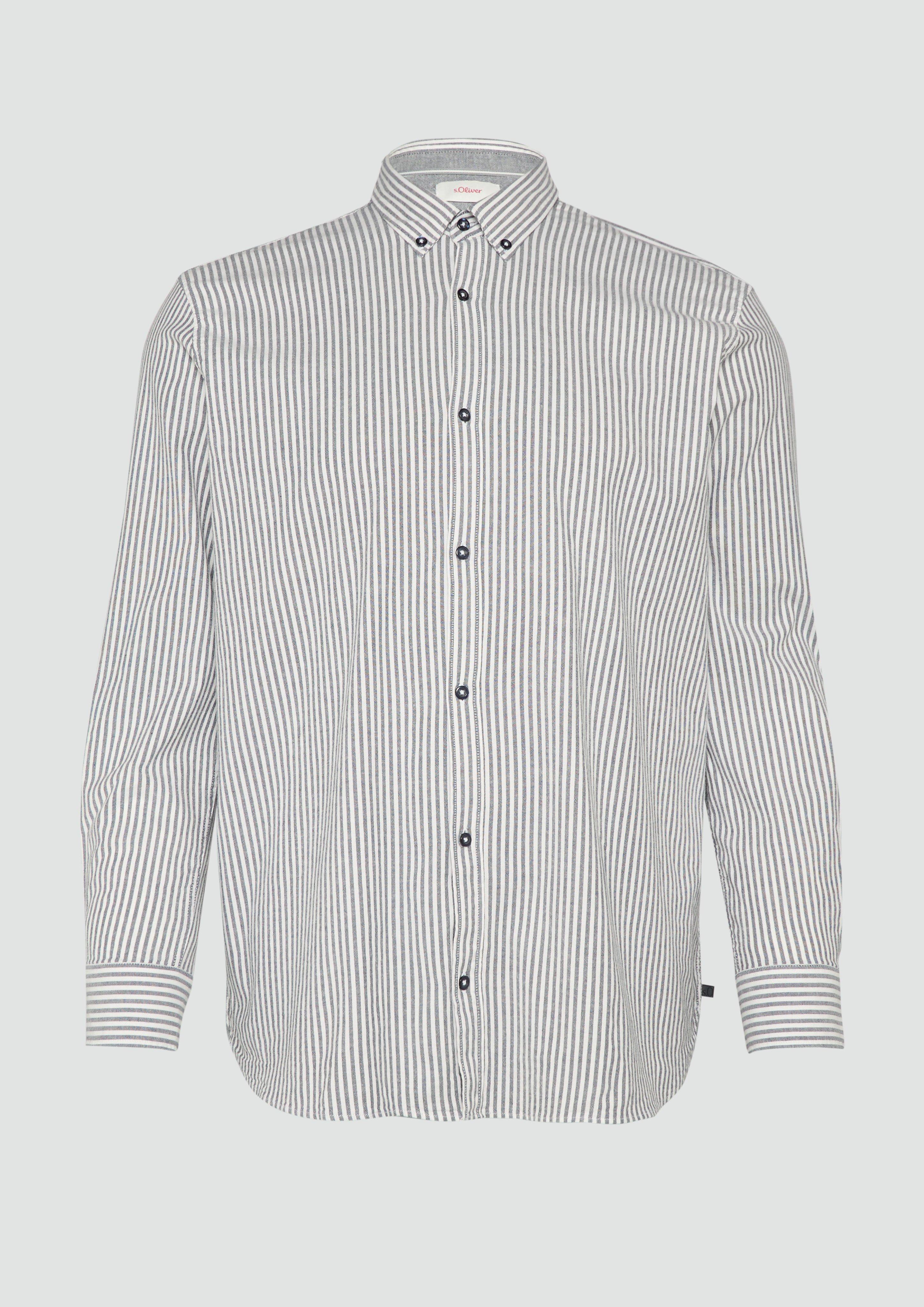 s.Oliver - Regular Fit: Gestreiftes Oxford-Hemd, Herren, blau