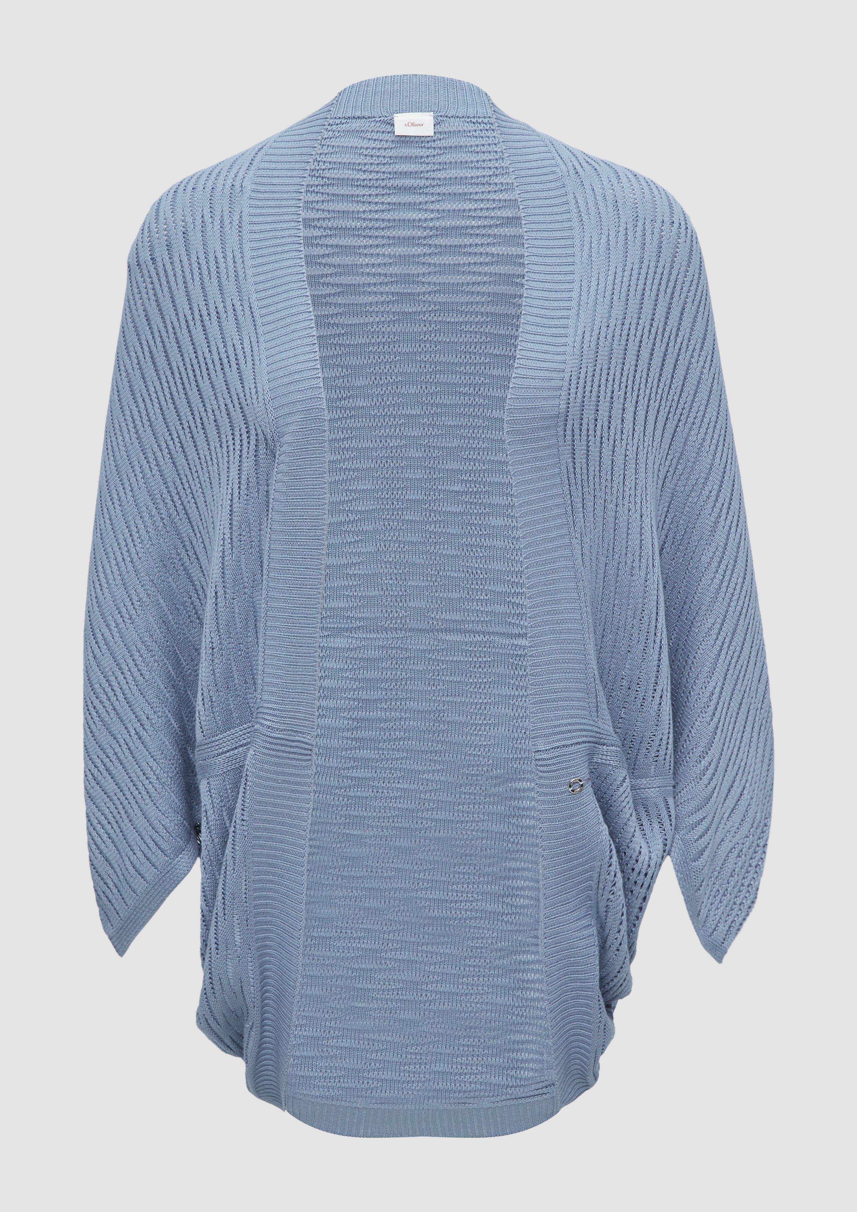 s.Oliver - Strickponcho aus Viskose in Egg Shape, Damen, blau