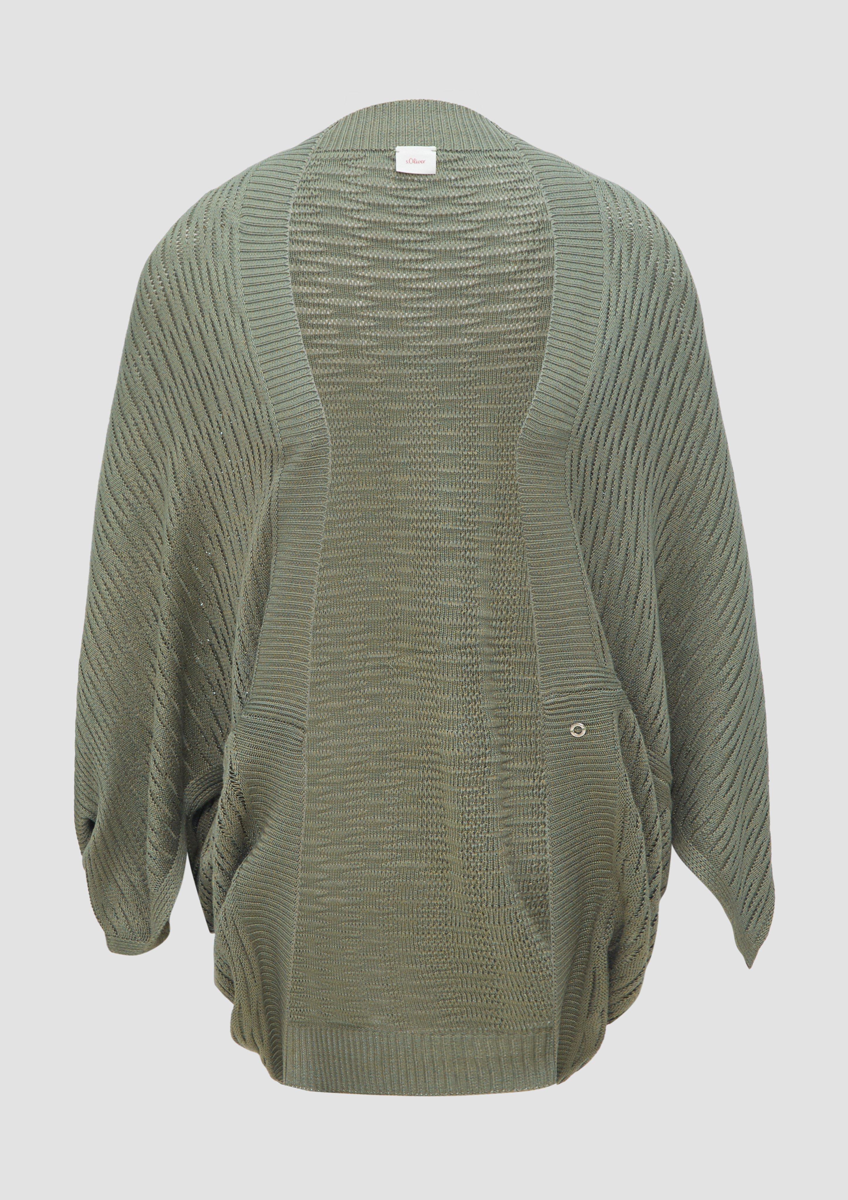 s.Oliver - Strickponcho aus Viskose in Egg Shape, Damen, Grün