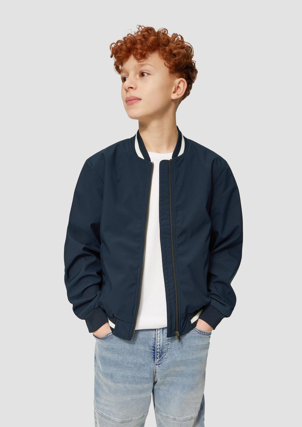 Double Stripe Sleeve Bomber Jacket