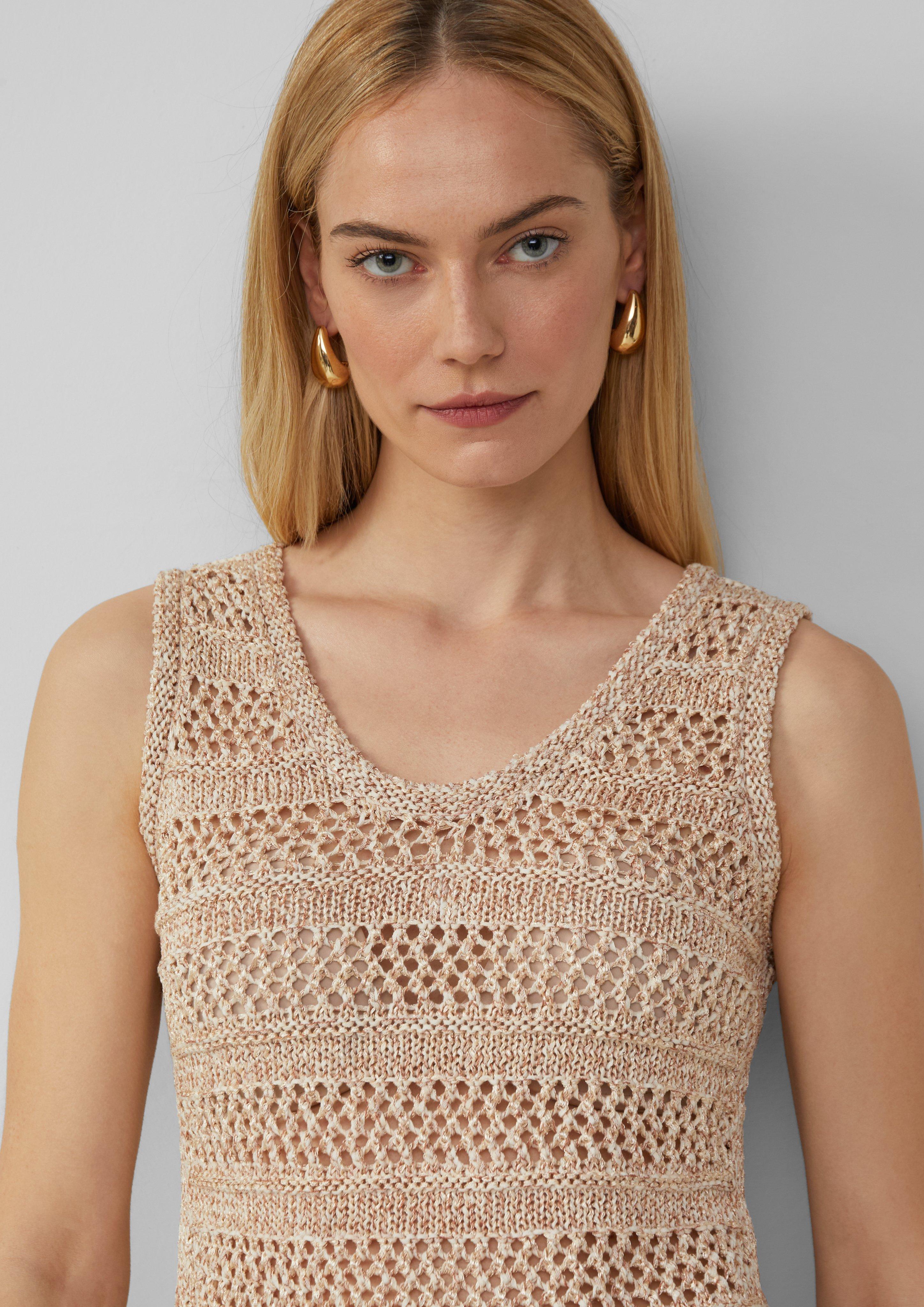 Chiffon Sleeveless Openwork Lace Tops Chiffon Sleeveless Openwork Lace Tops