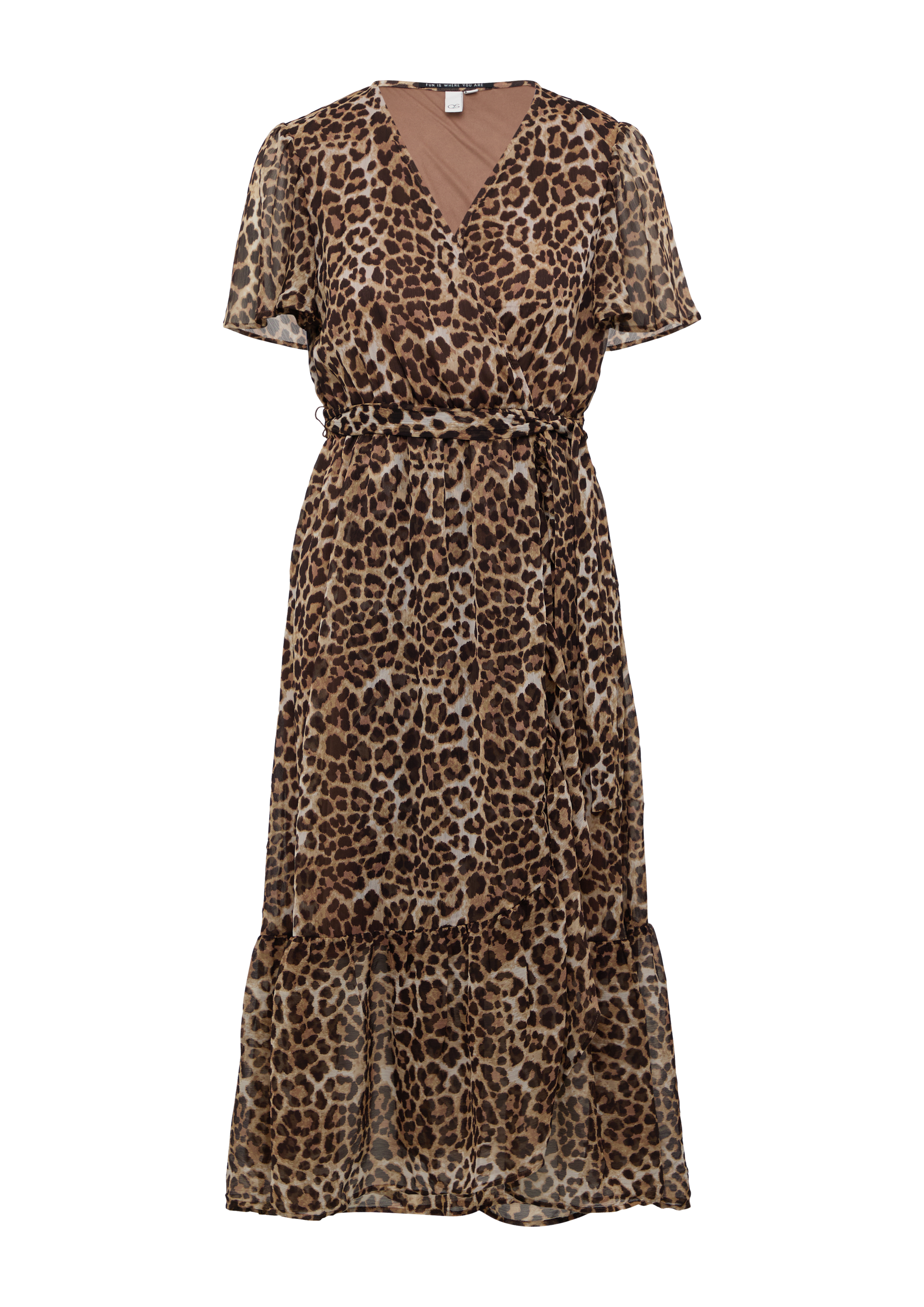 Qs Chiffonkleid In Wickeloptik Mit All-over-Print