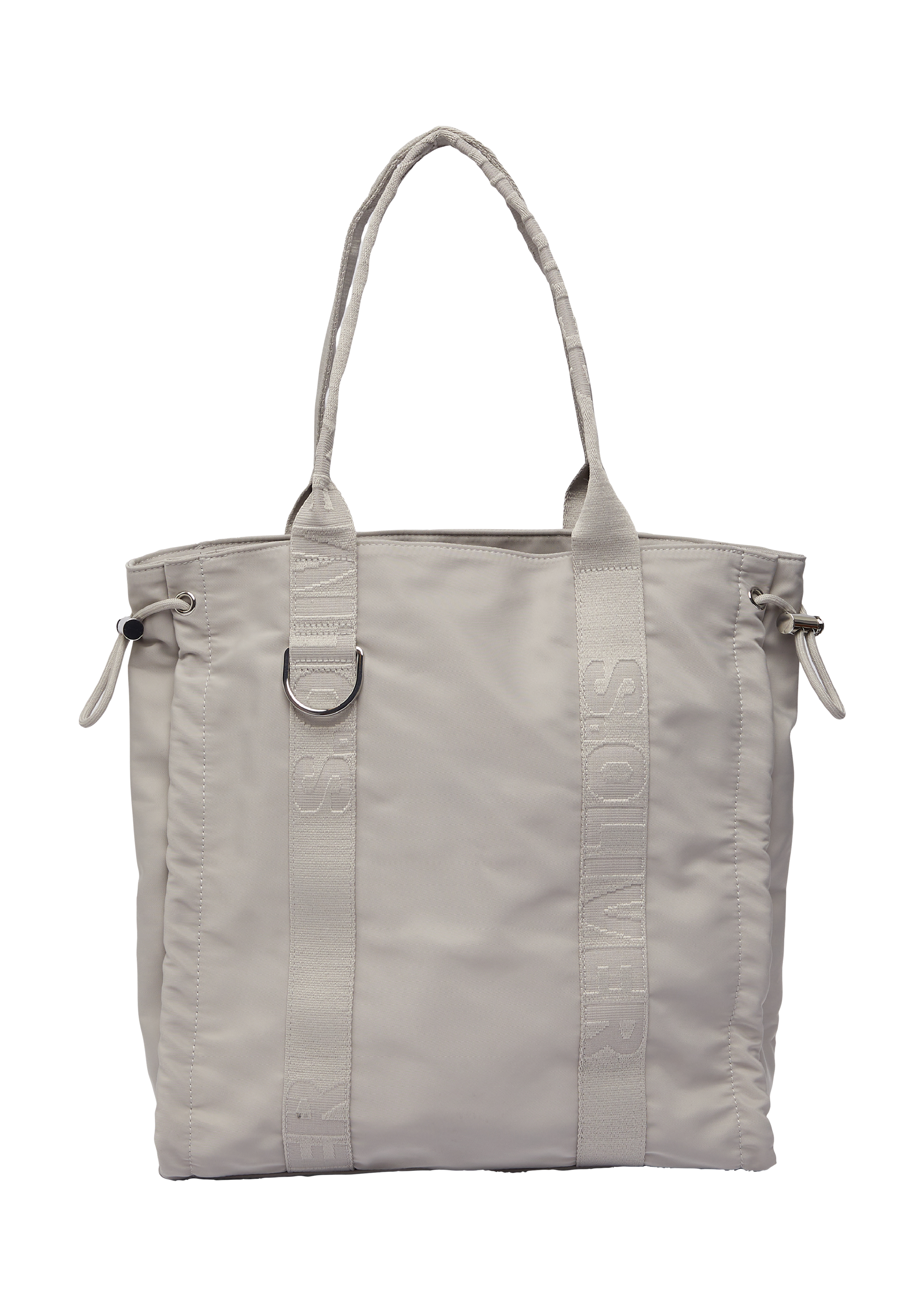 s.Oliver - Shopper mit Logo und Kordelzug-Details, Damen, grau