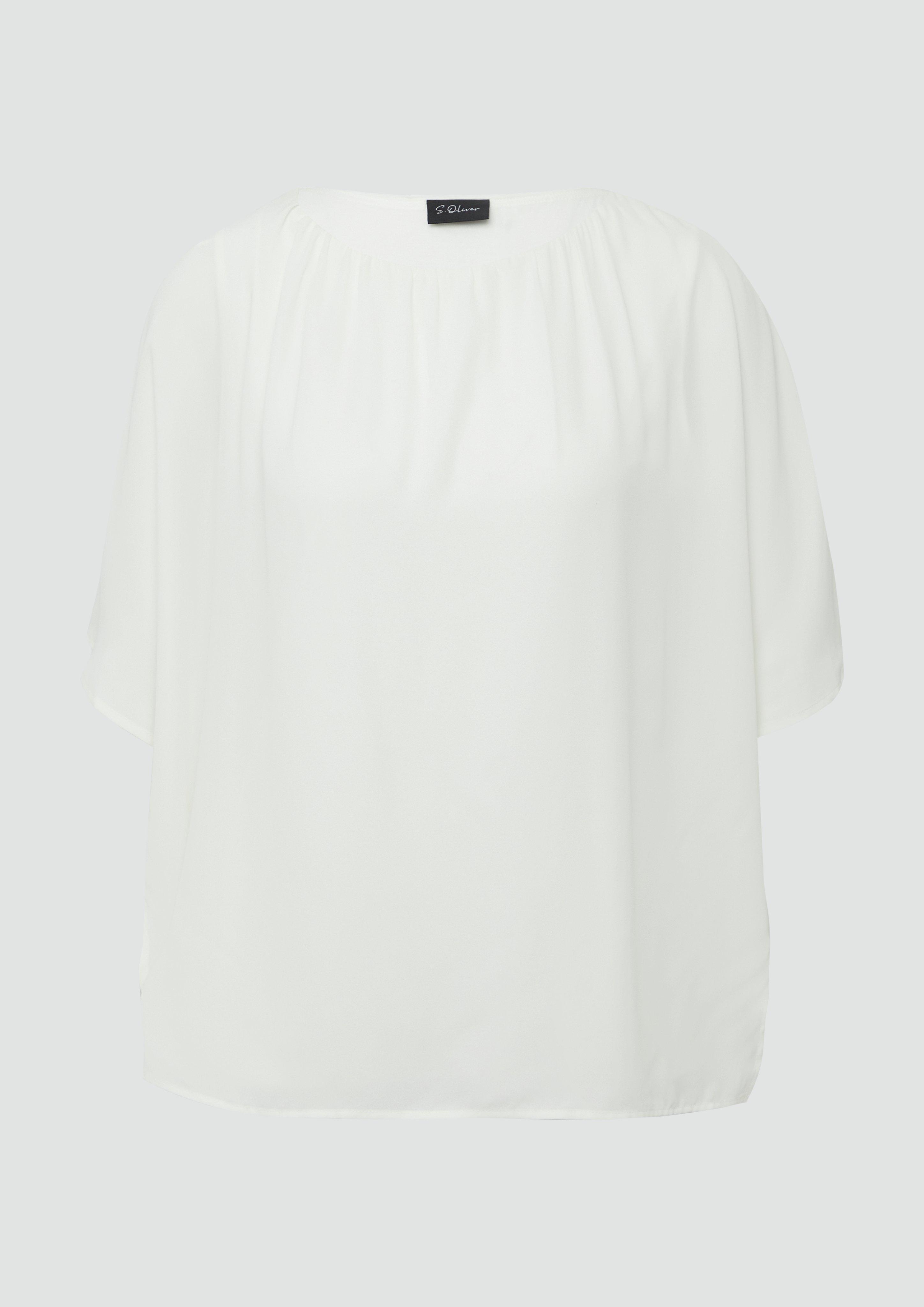 Thumbnail - s.Oliver - Chiffonshirt im Loose Fit mit Jerseyfutter, Damen, creme