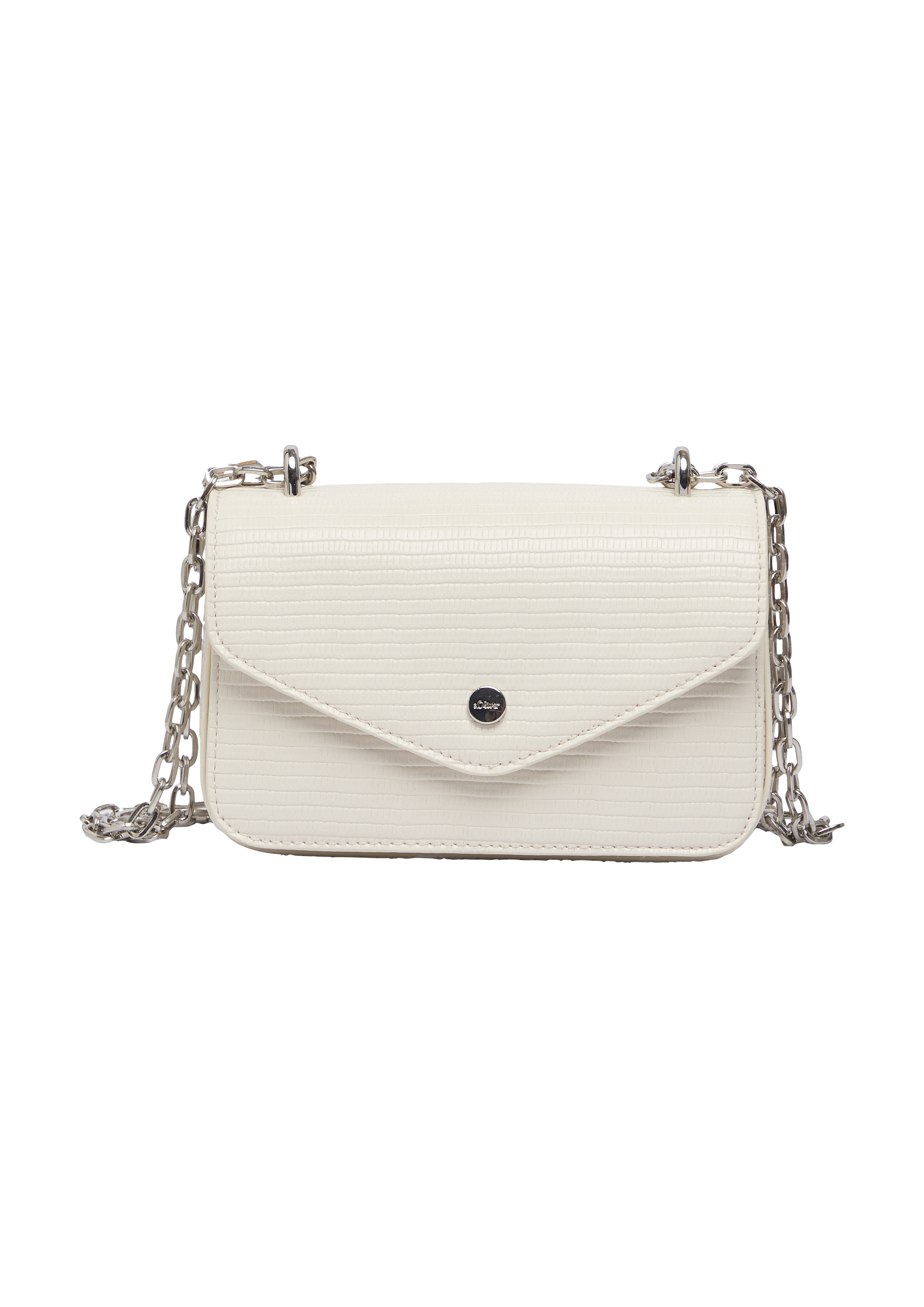 s.Oliver - Handliche Envelope-Bag mit Ketten-Schultergurt und Überschlag mit Magnetverschluss, Damen, Beige