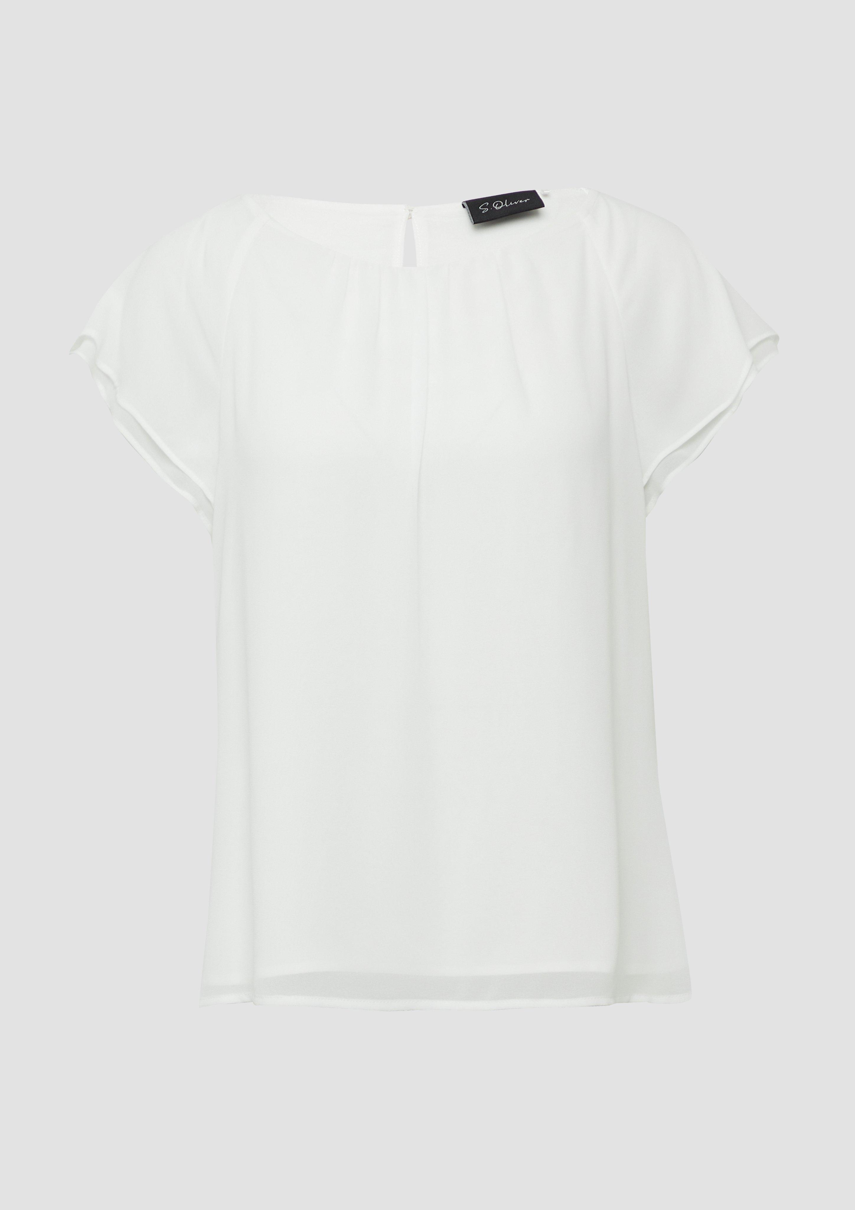 s.Oliver - Weiche Viskosebluse mit All-over-Print, Damen, creme