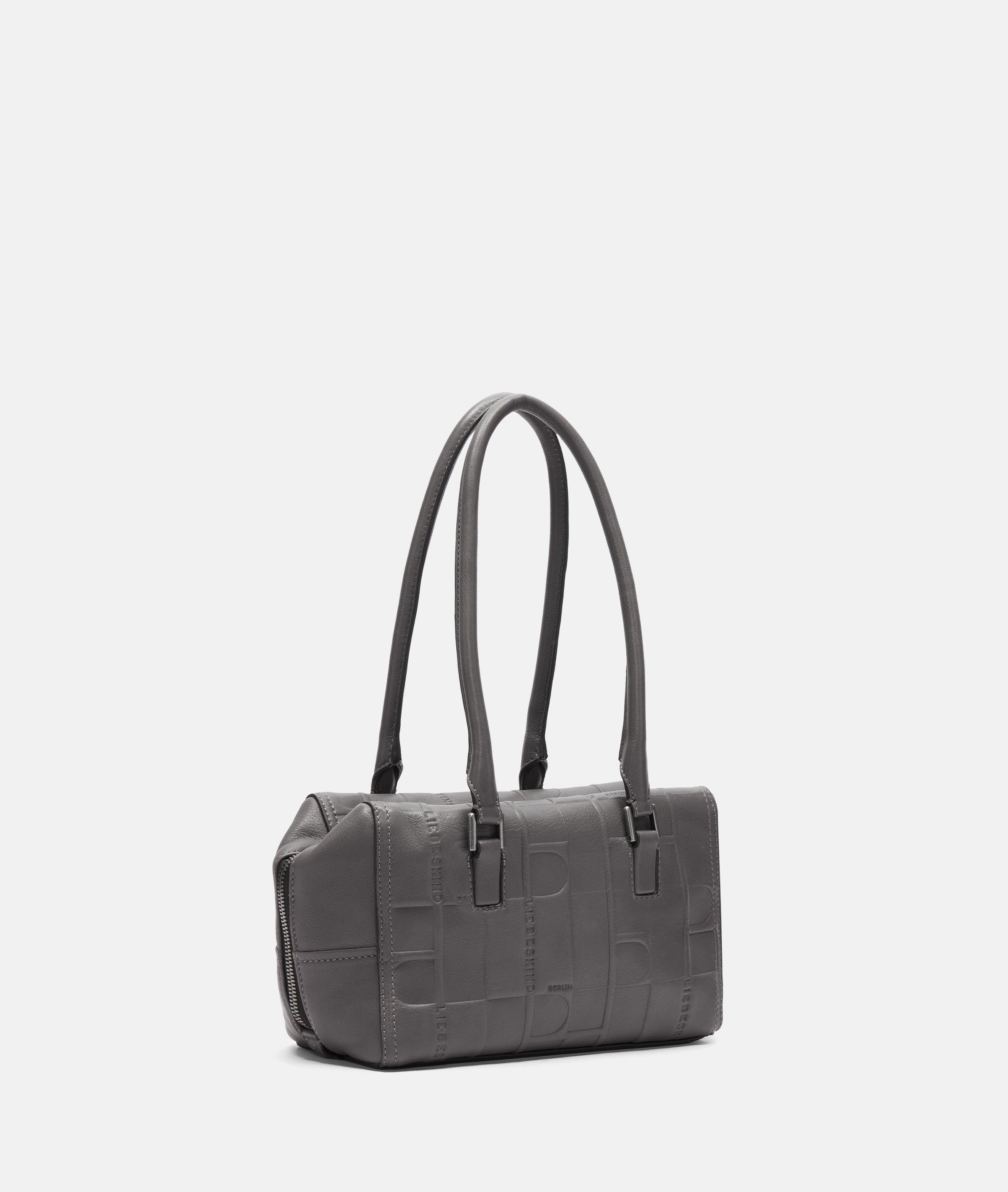 Thumbnail - Liebeskind Berlin - Schultertasche aus Schafsleder mit Monogrammprägung -  grau