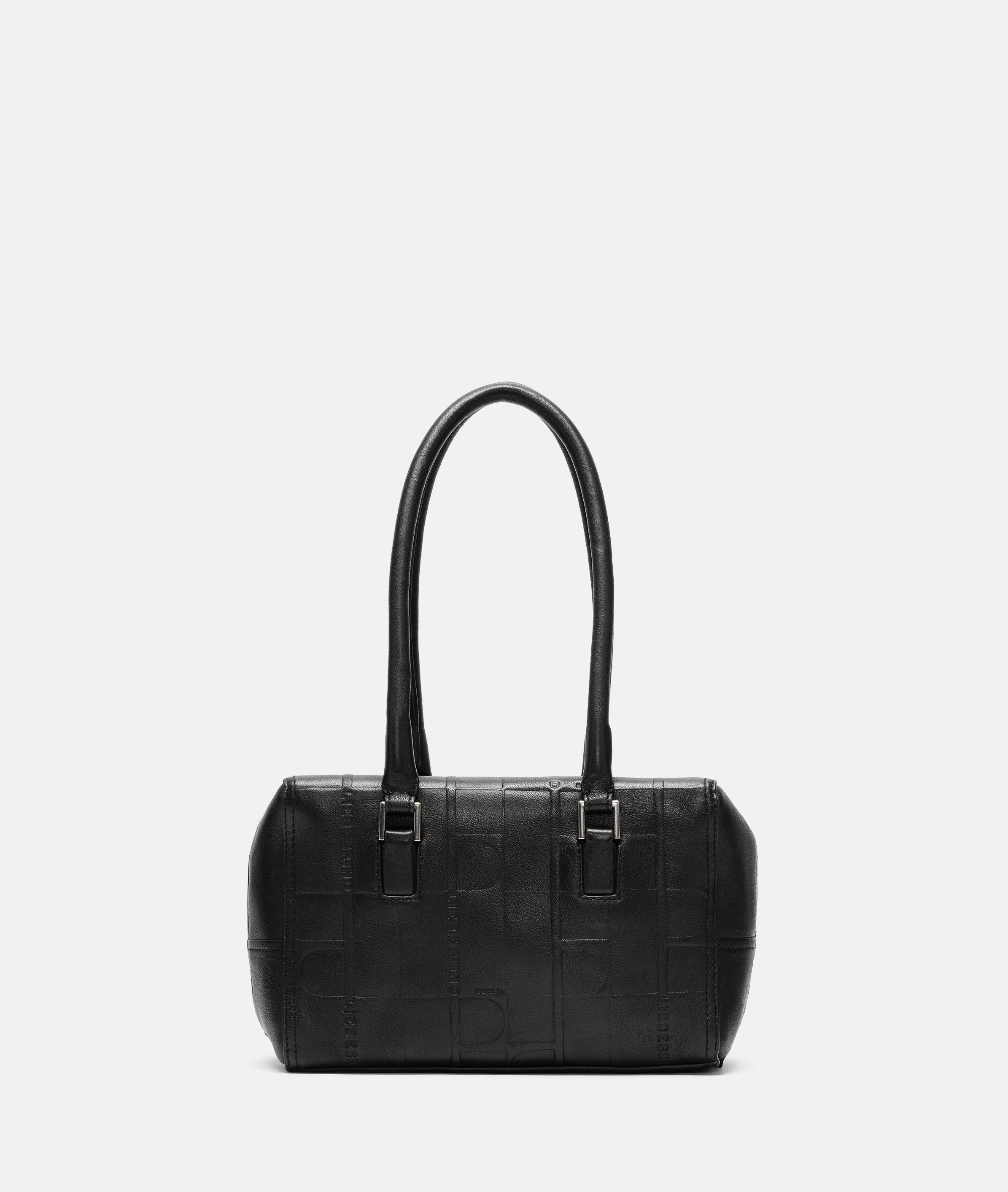 Liebeskind Berlin - Schultertasche aus Schafsleder mit Monogrammprägung -  schwarz