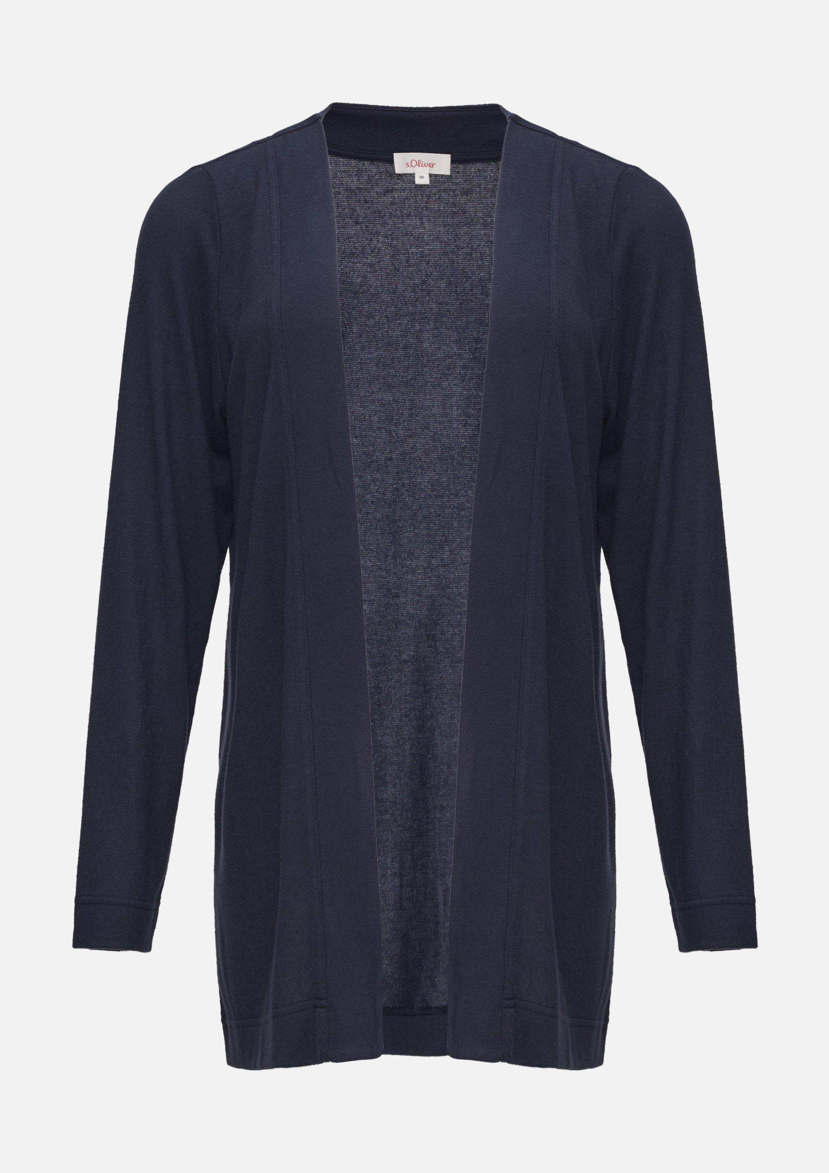 s.Oliver - Weicher Cardigan aus Jersey, Damen, blau