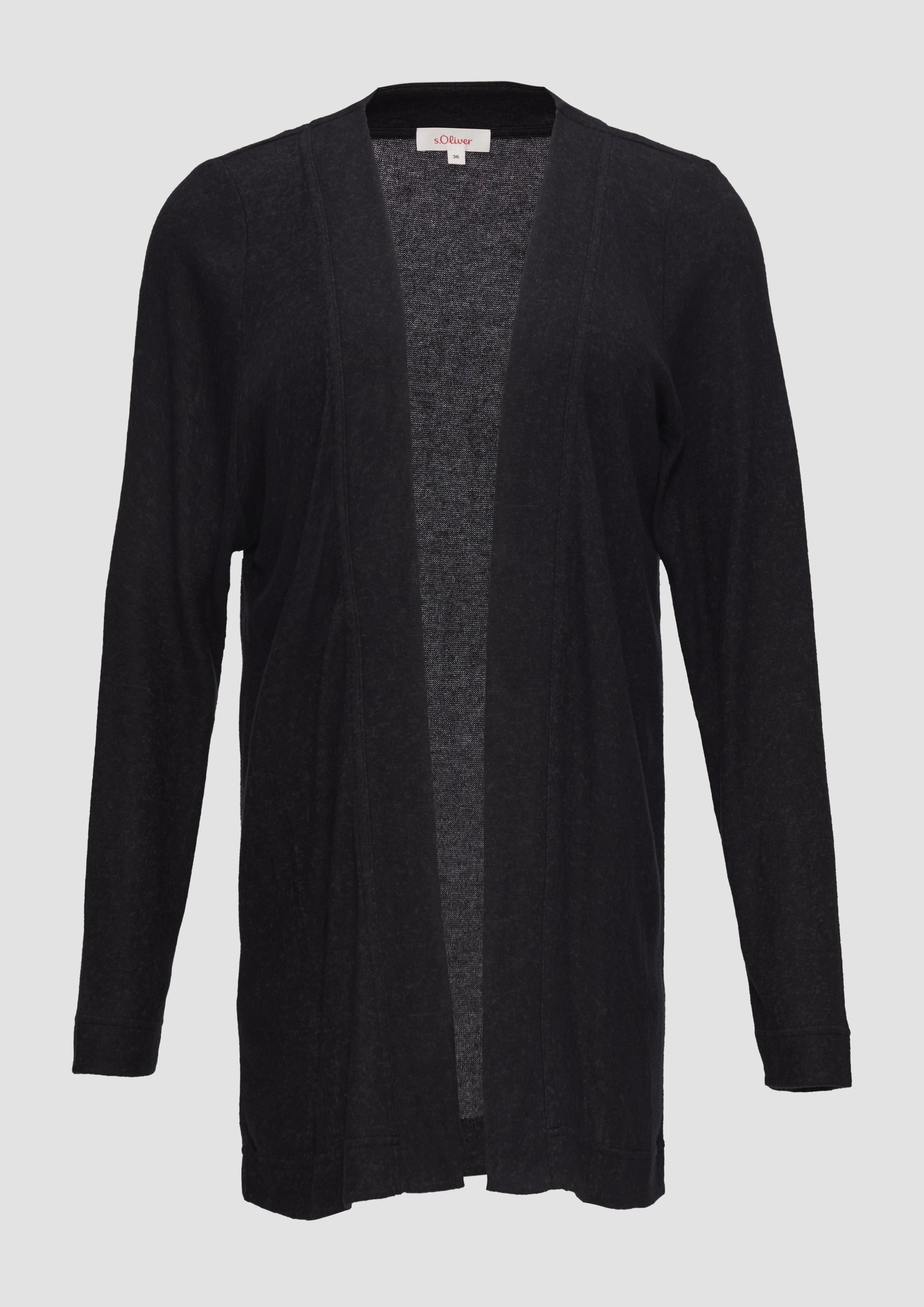 s.Oliver - Weicher Cardigan aus Jersey, Damen, schwarz