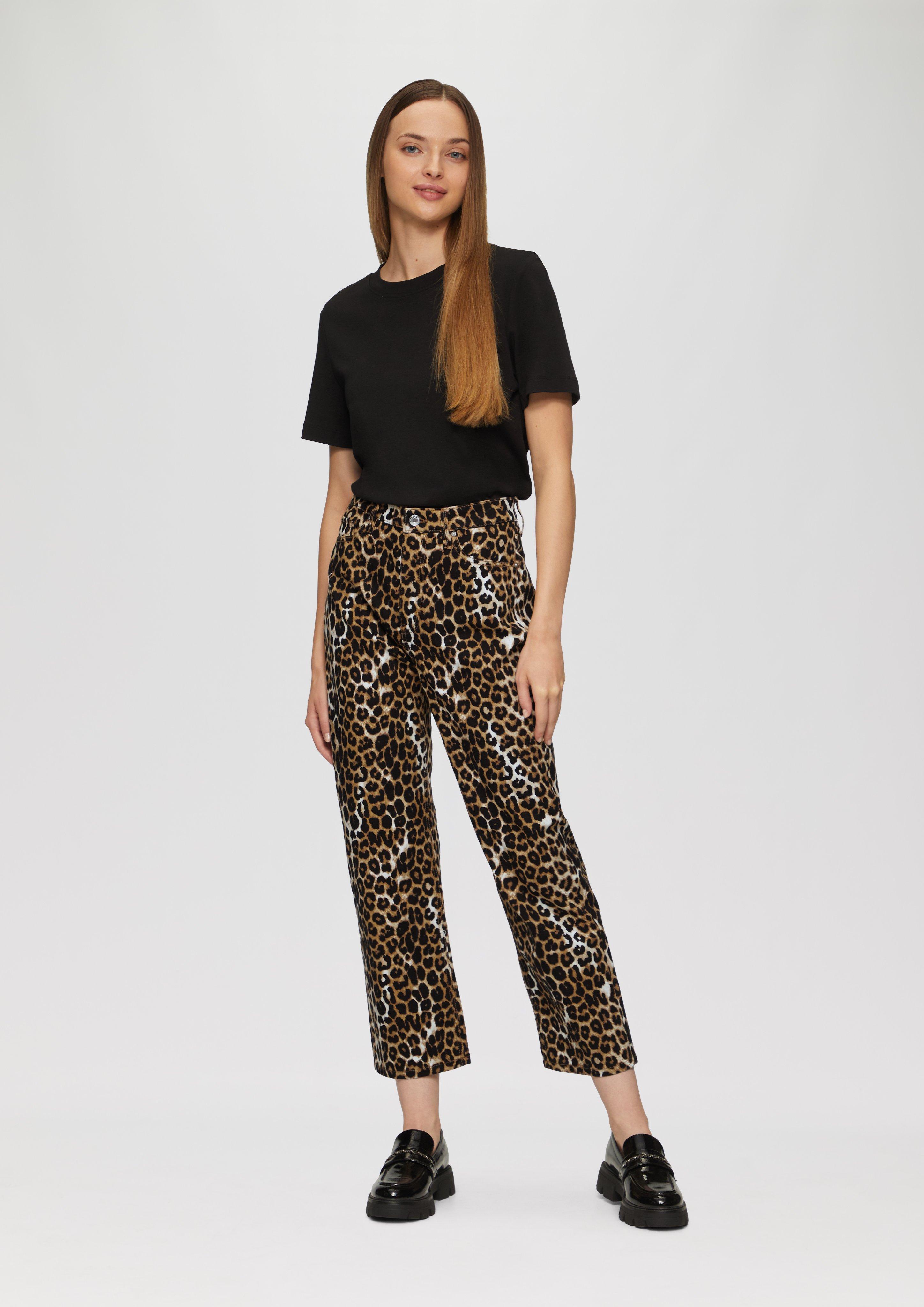 S.Oliver Crop Jeans Karolin im Leoprint