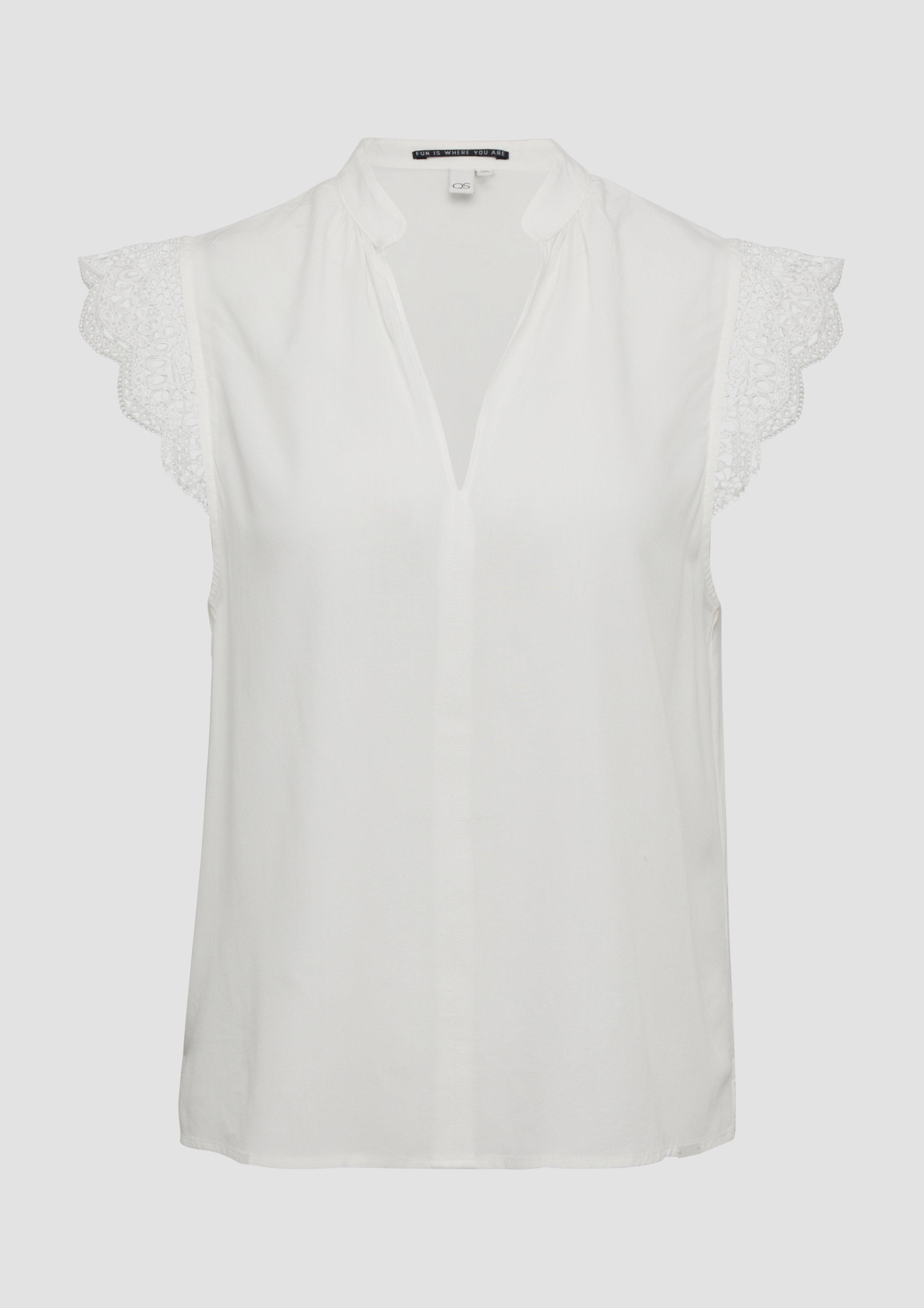 QS - Locker geschnittenes Blusentop aus Viskose, Damen, creme