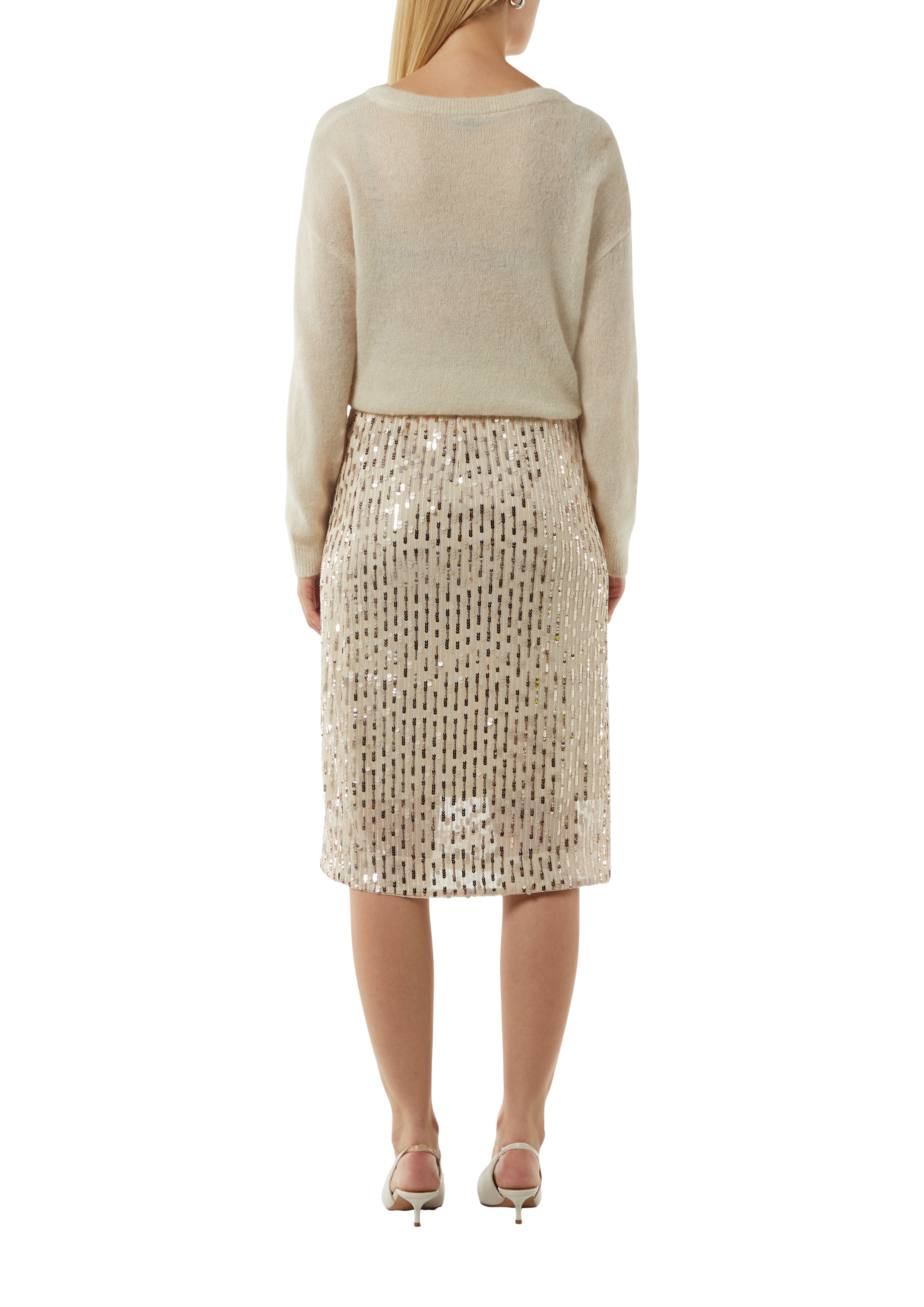 【関税&送料込】Etro Shiny Jersey Asymmetric Skirt Fitted mesh skirt with a jersey lining - Beige | SCAYLE
