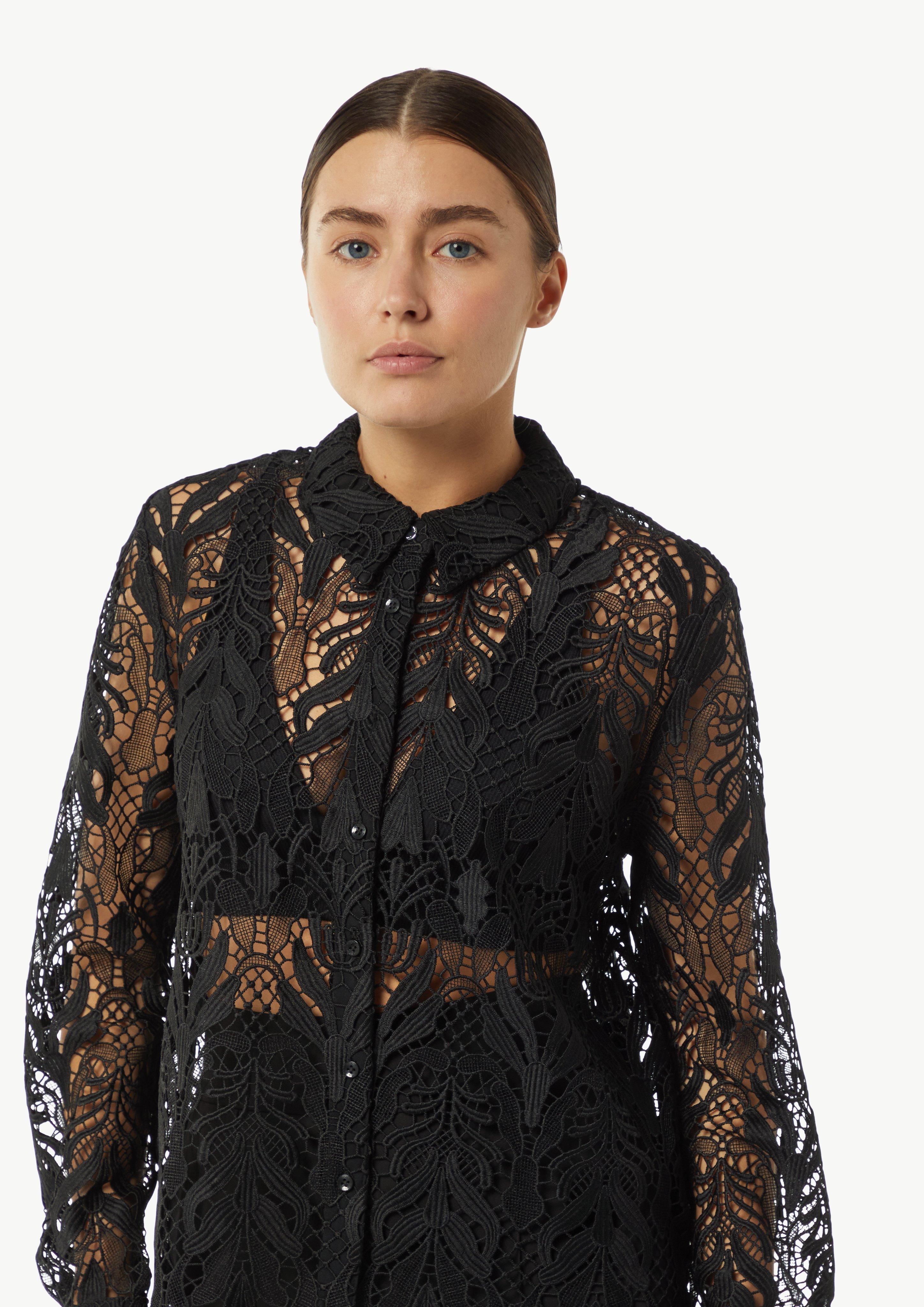 Sheer organza shirt blouse - light beige | Comma Sheer organza shirt blouse - light beige | Comma
