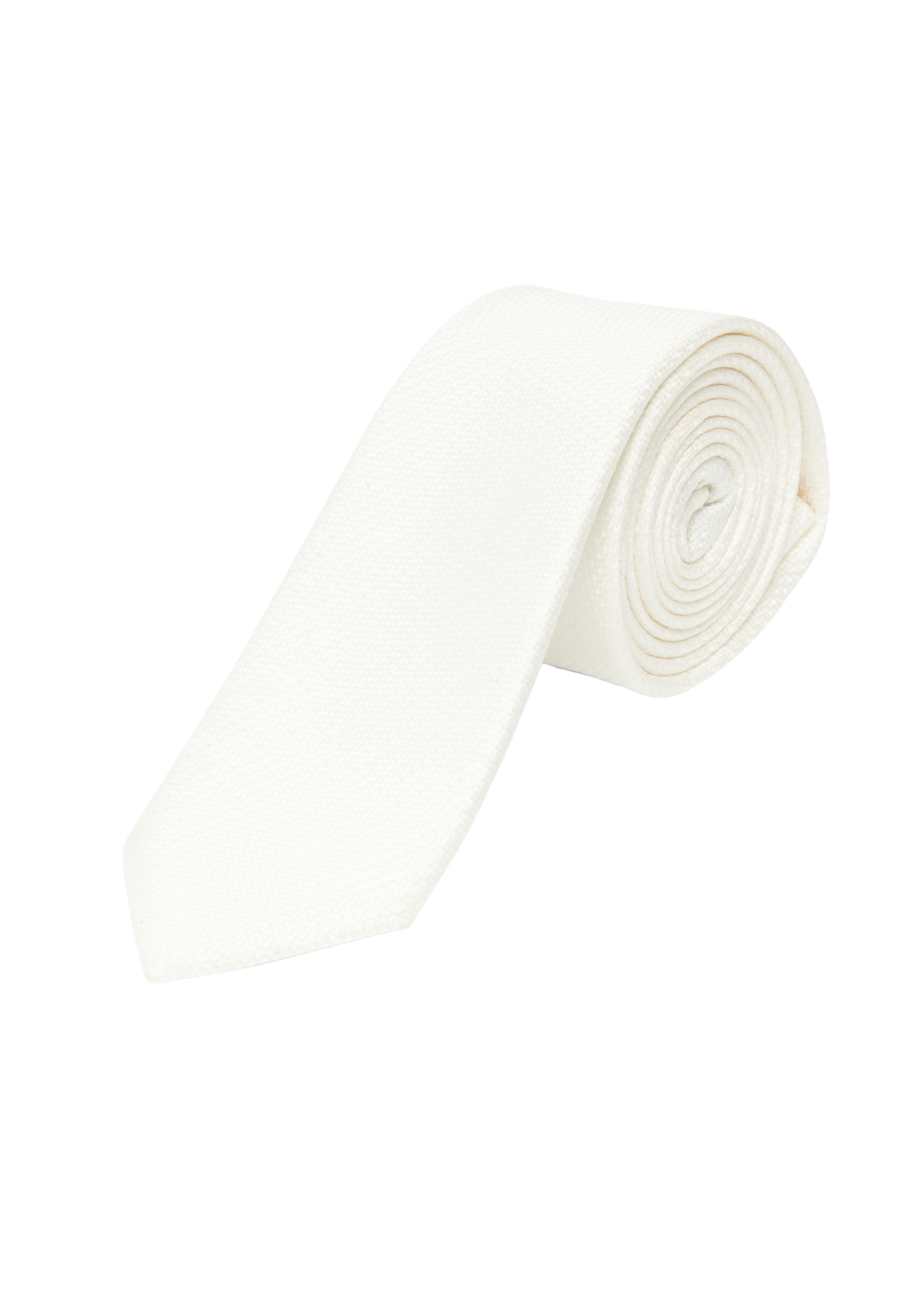s.Oliver - Krawatte aus Seidenmix mit Jacquard-Muster, Herren, creme