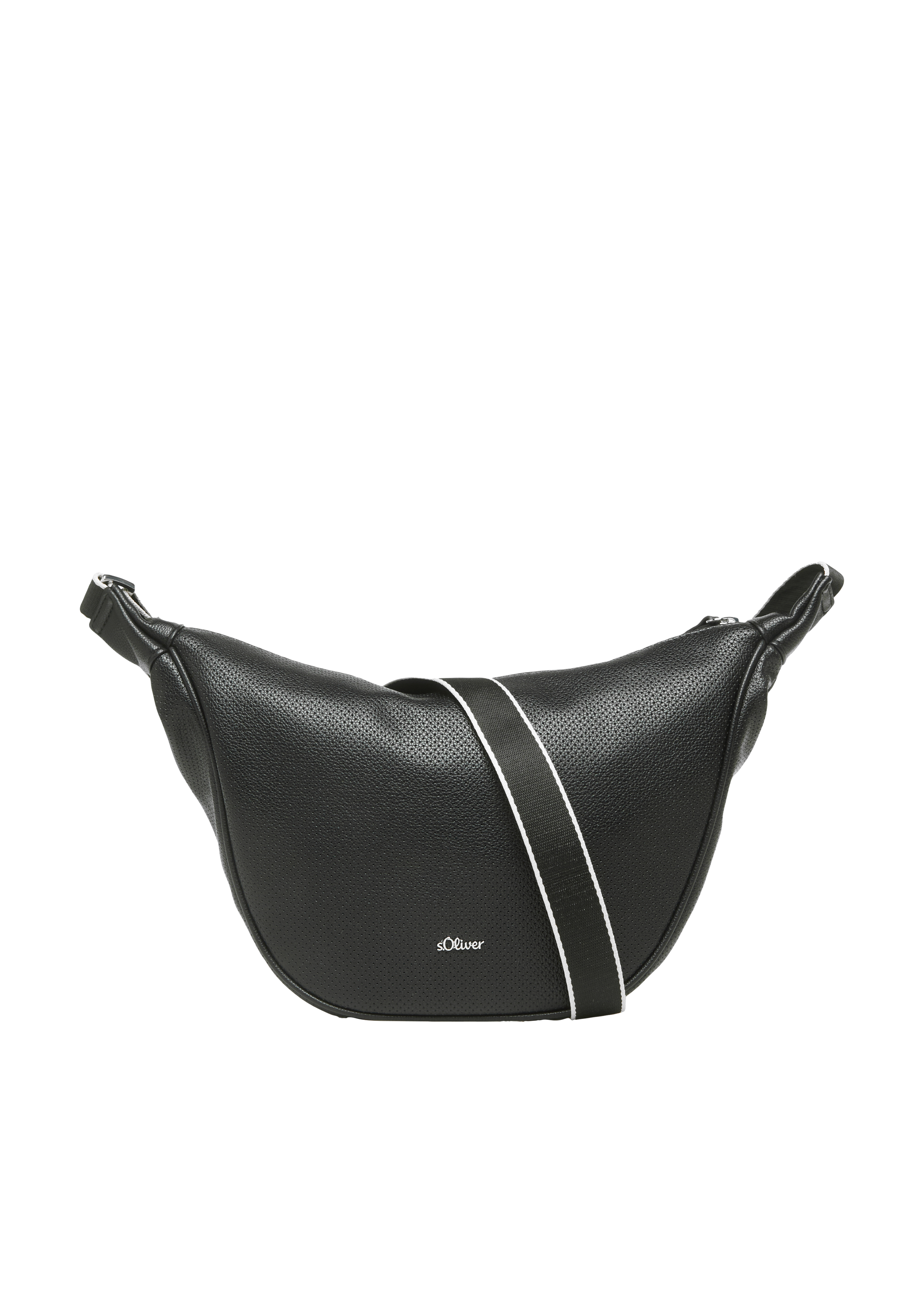 s.Oliver - Schulter-Tasche mit Lochmuster und Logo-Detail, Damen, schwarz