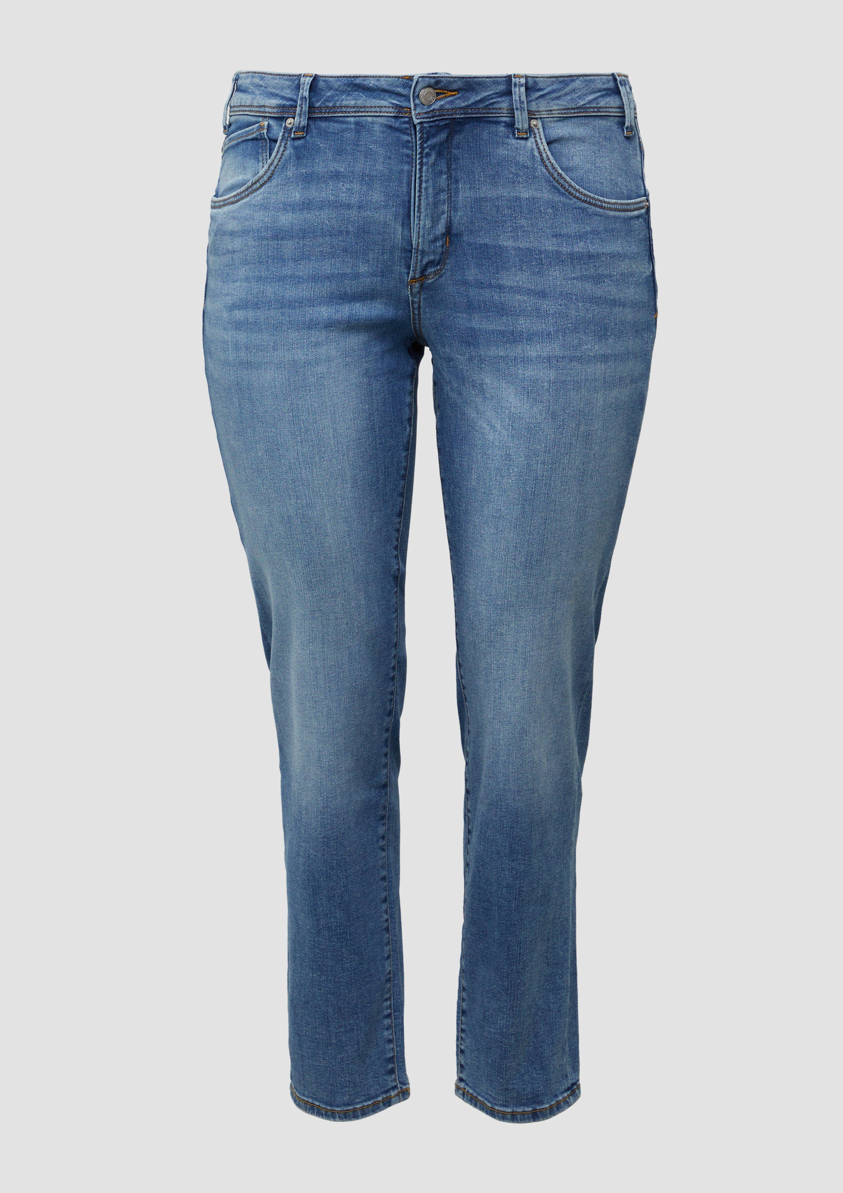 s.Oliver - Jeans / Curvy Fit / Mid Rise / Slim Tapered Leg, Damen, blau
