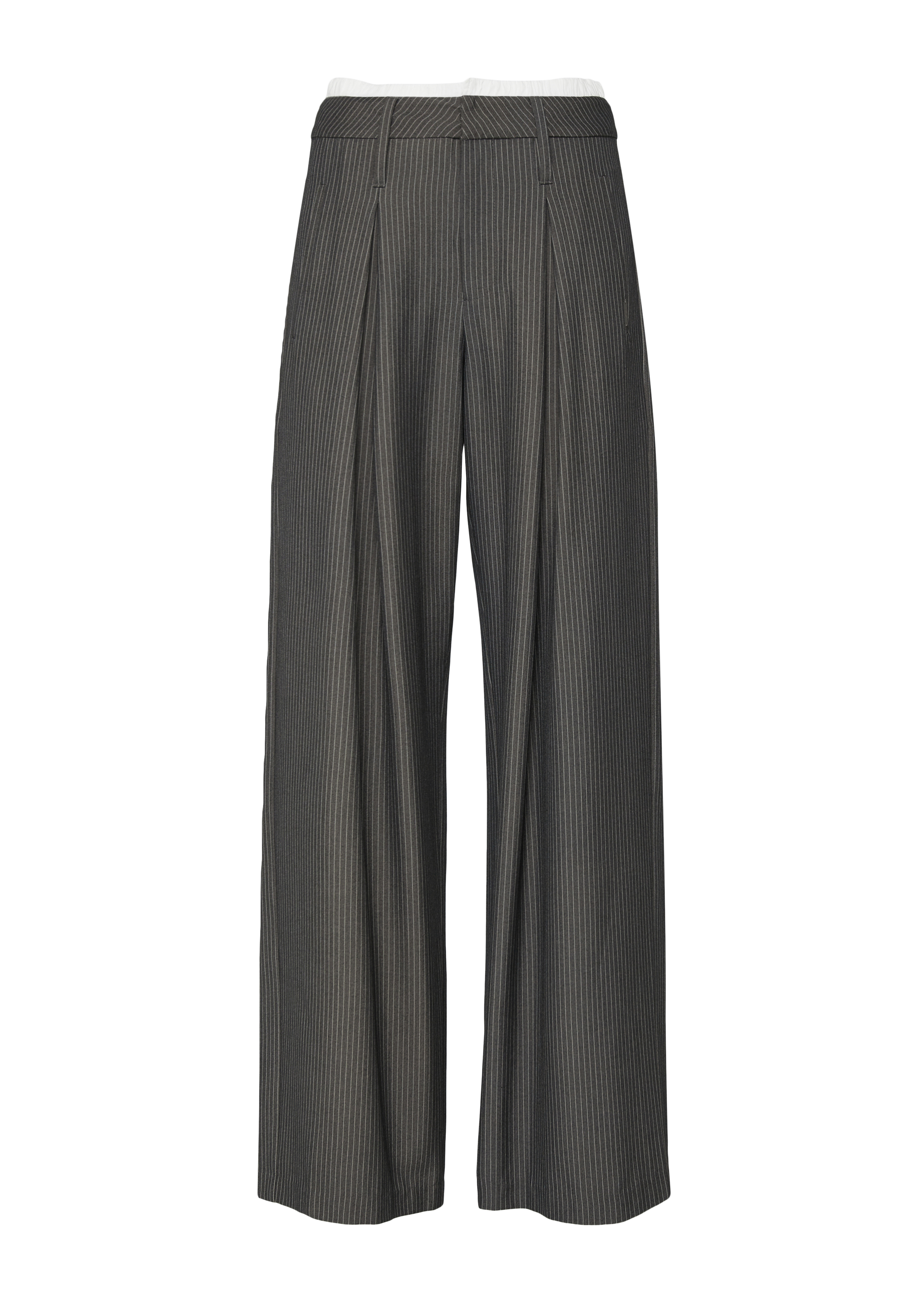 Nadelstreifenhose mit Kontrastdetail am Bund