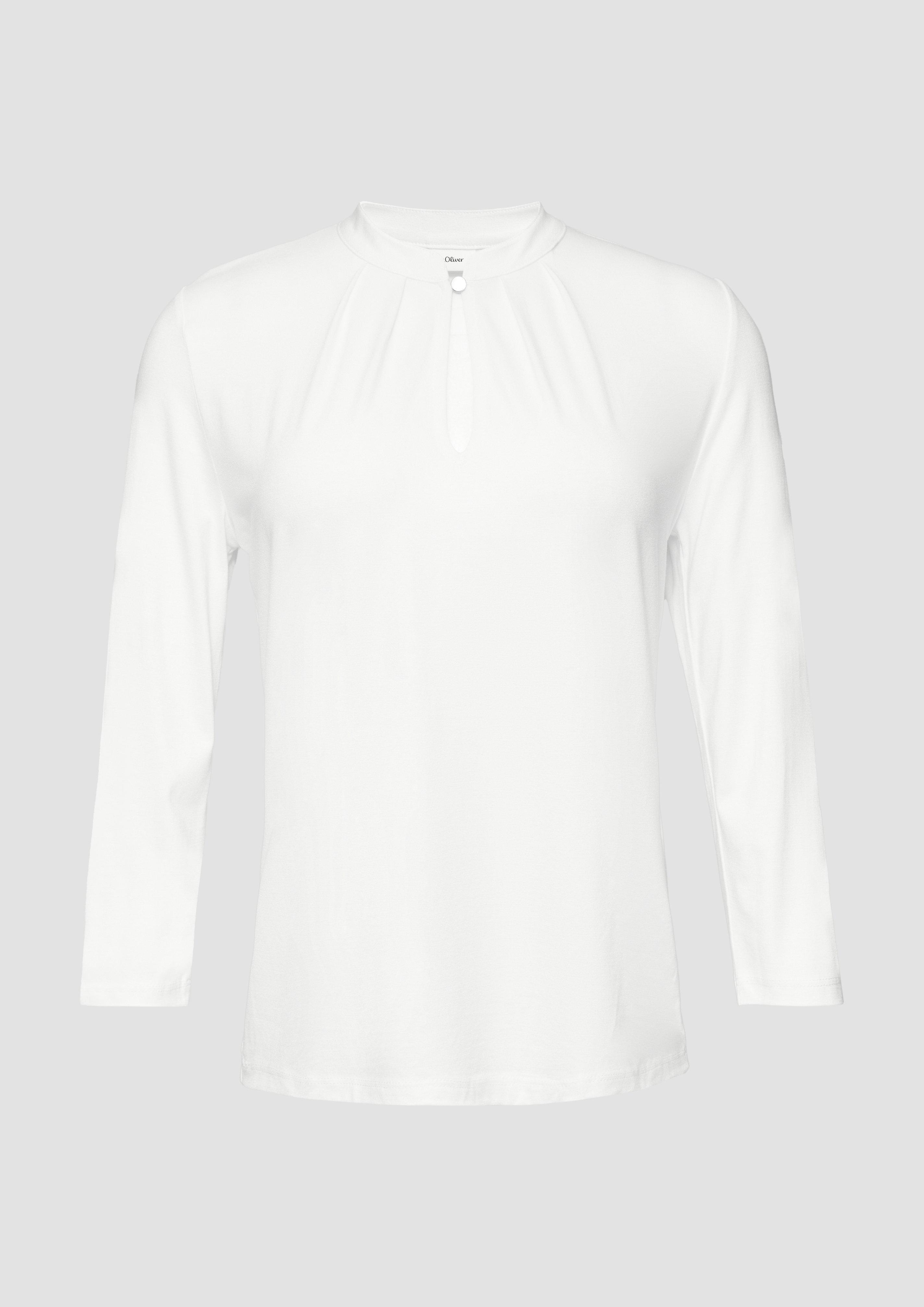 s.Oliver - T-Shirt mit 3/4-Arm aus Viskosemix, Damen, creme