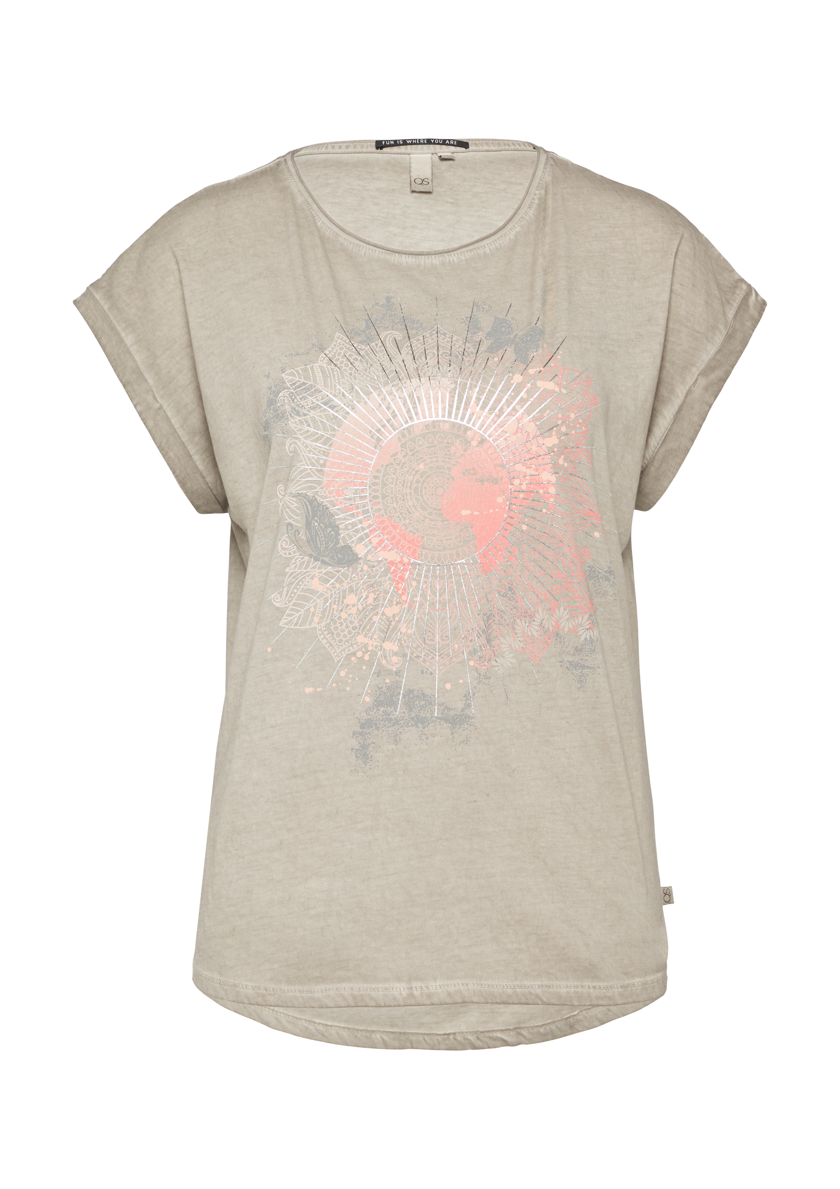 Oversize-Shirt in gewaschener Optik mit Frontprint