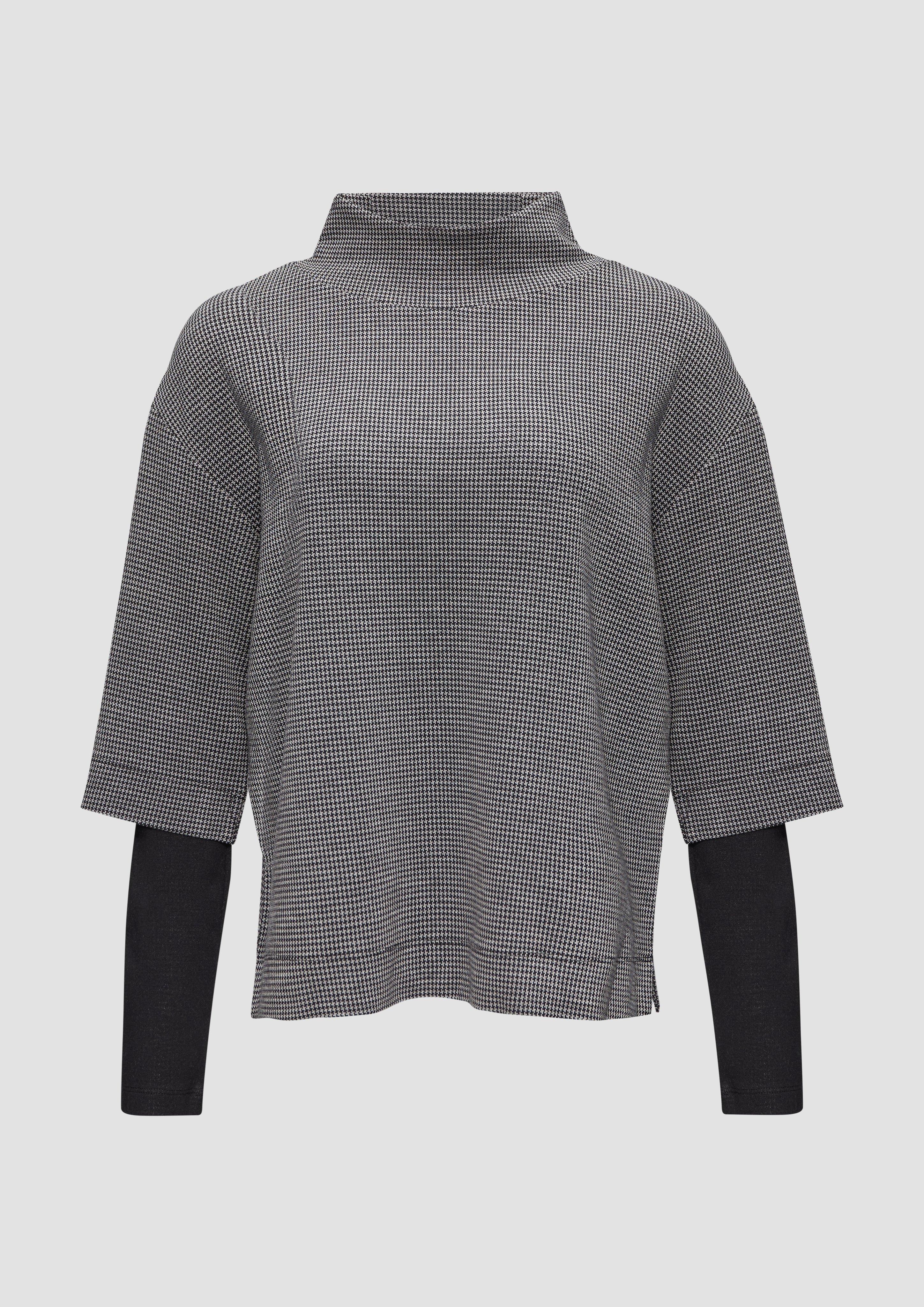 s.Oliver - Relaxtes Sweatshirt im Layering-Look, Damen, schwarz