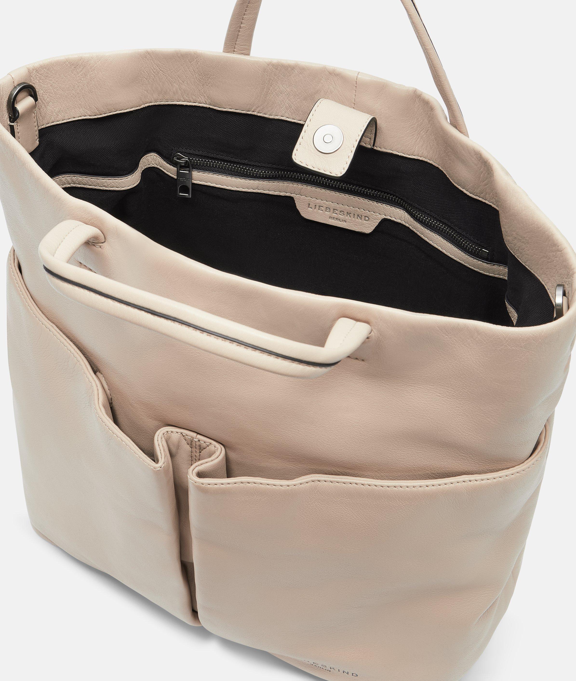 Hera Tote L in beige, cream, grey & black
