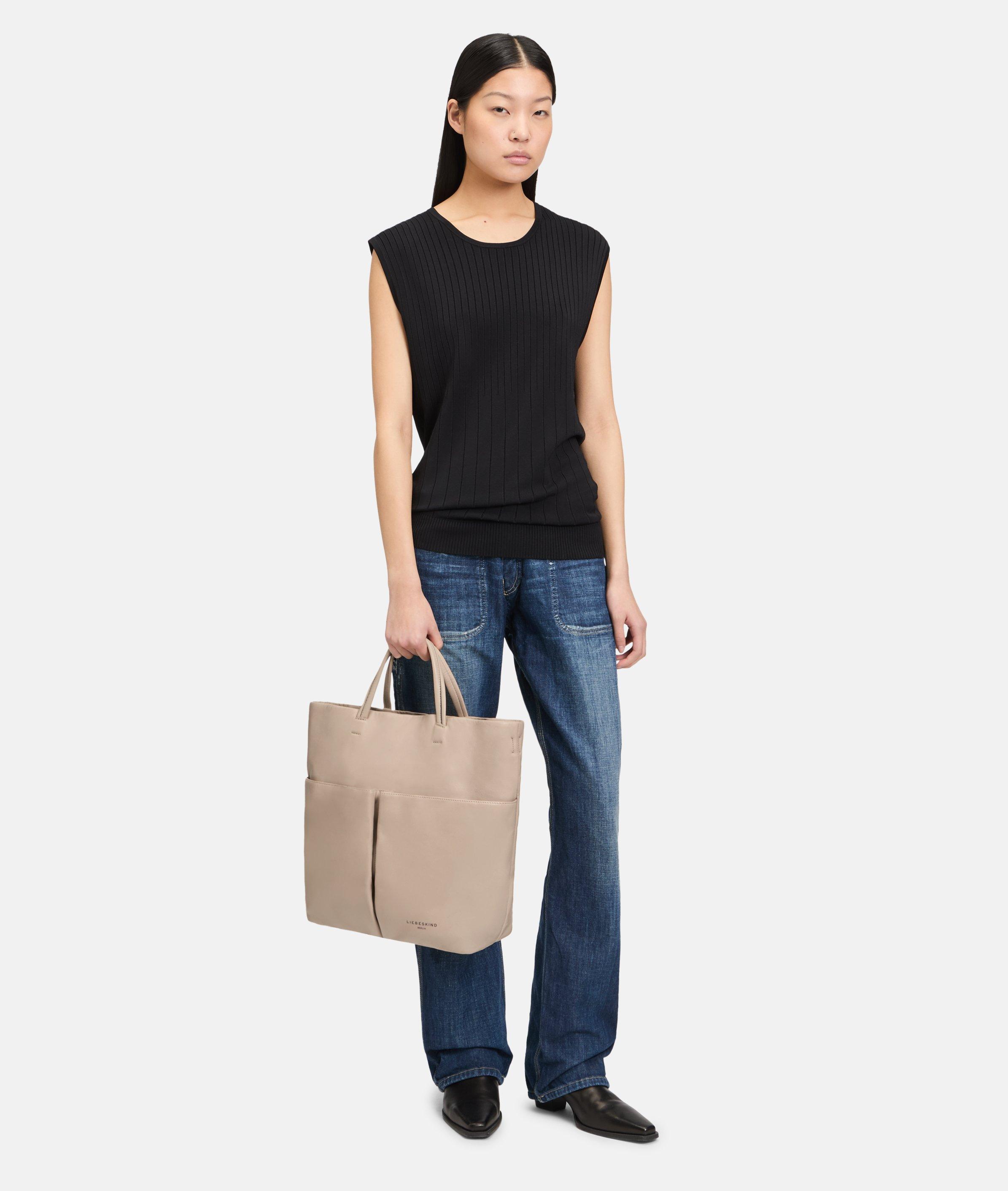 Hera Tote L in beige, cream, grey & black
