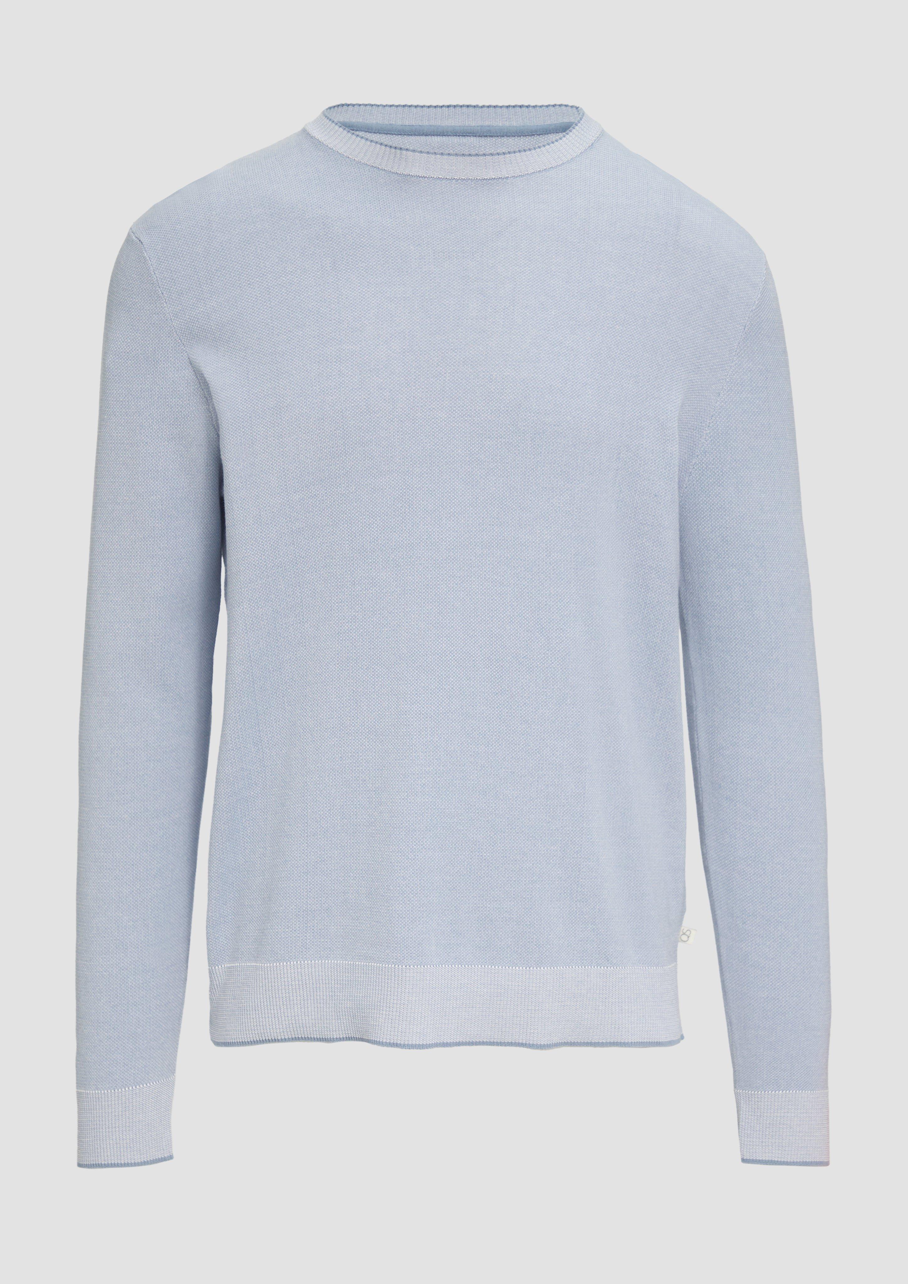 QS - Strickpullover in Melange-Optik, Herren, blau