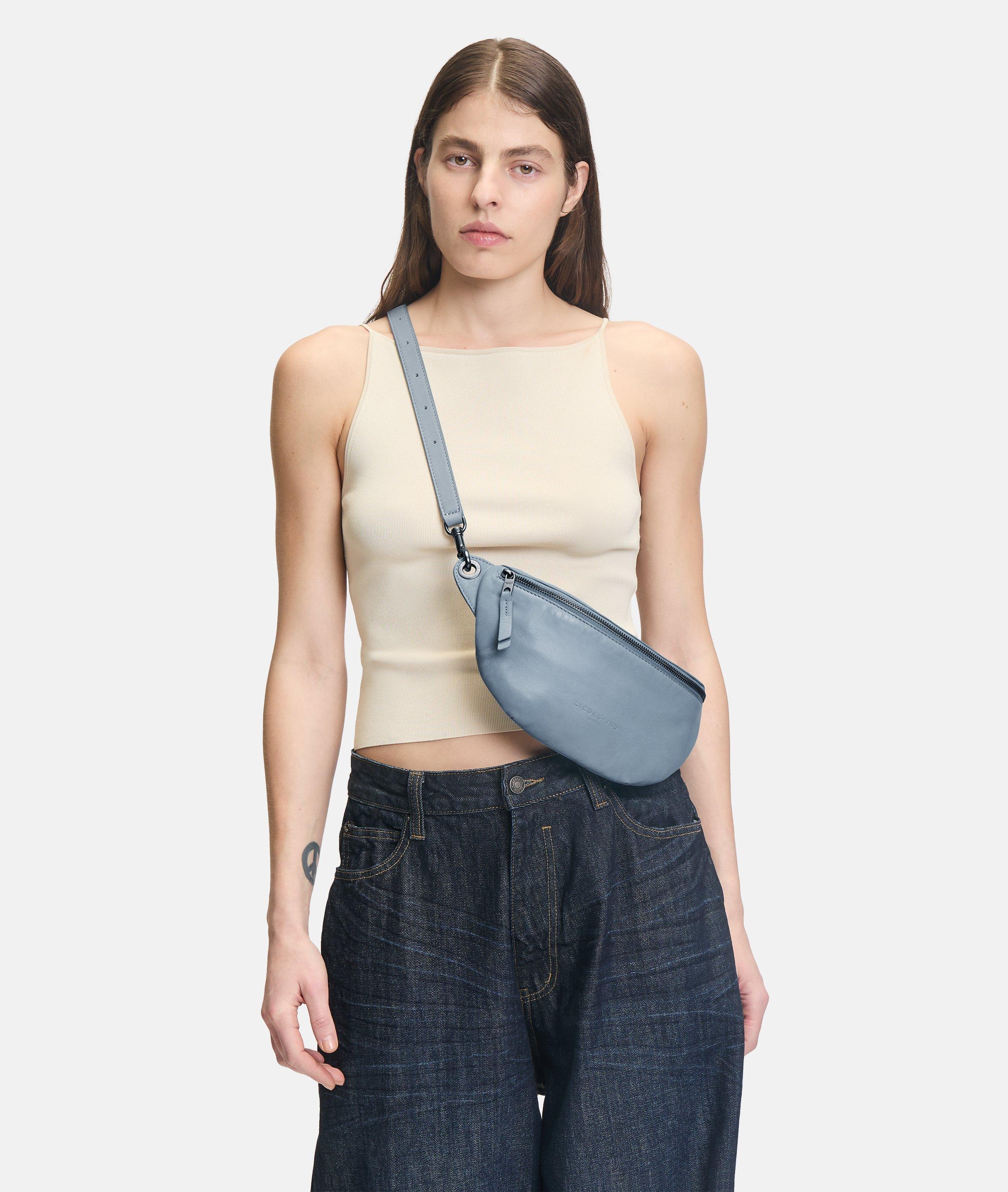 Belt-Bag in blue, beige, green, cream & yellow