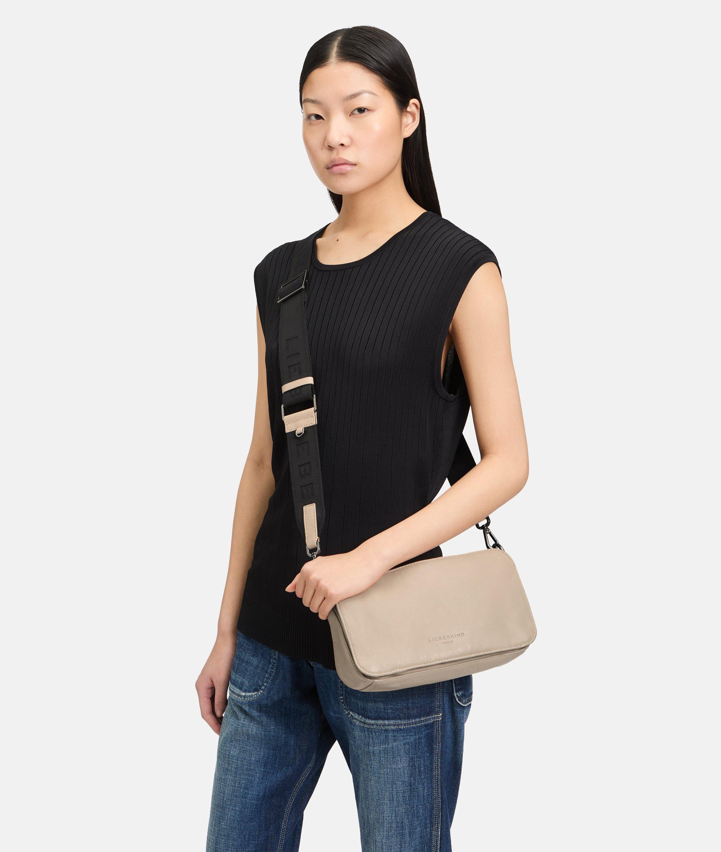 Crossbody in beige, cream & green