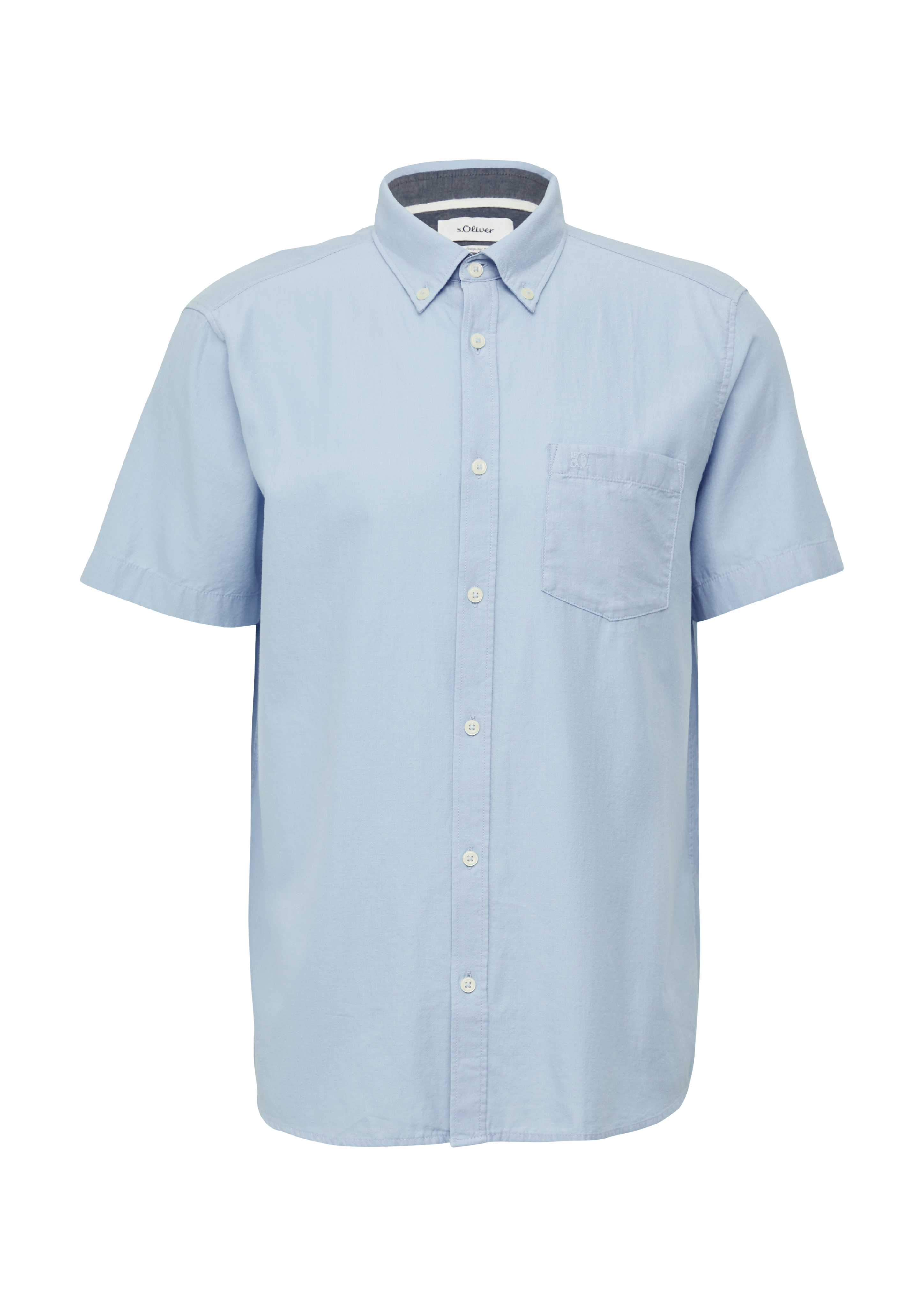 Regular Fit: Kurzarm-Hemd aus Lyocellmix mit Button-Down-Kragen