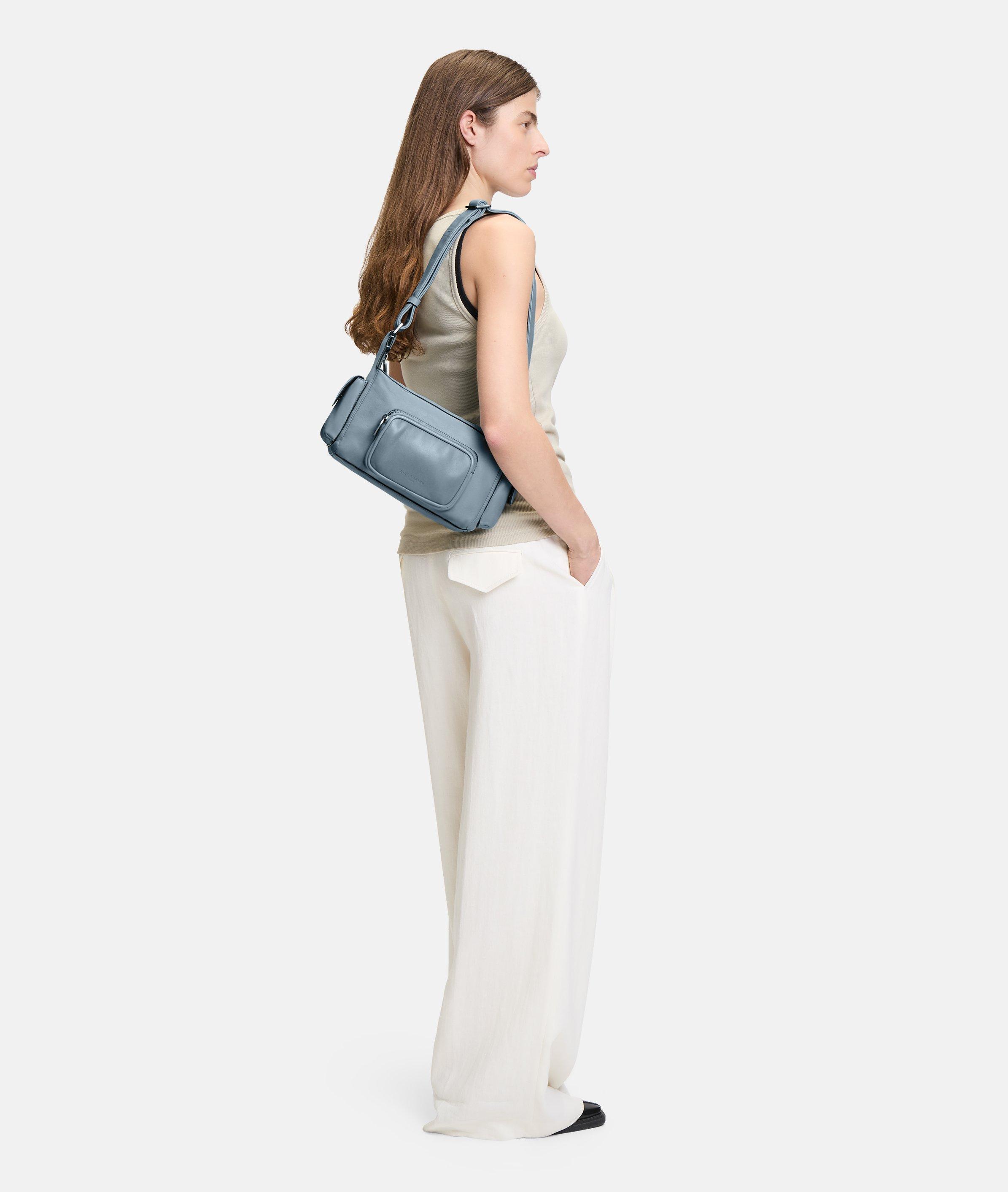 Lila Crossbody S in blau, grau, creme, schwarz & grün