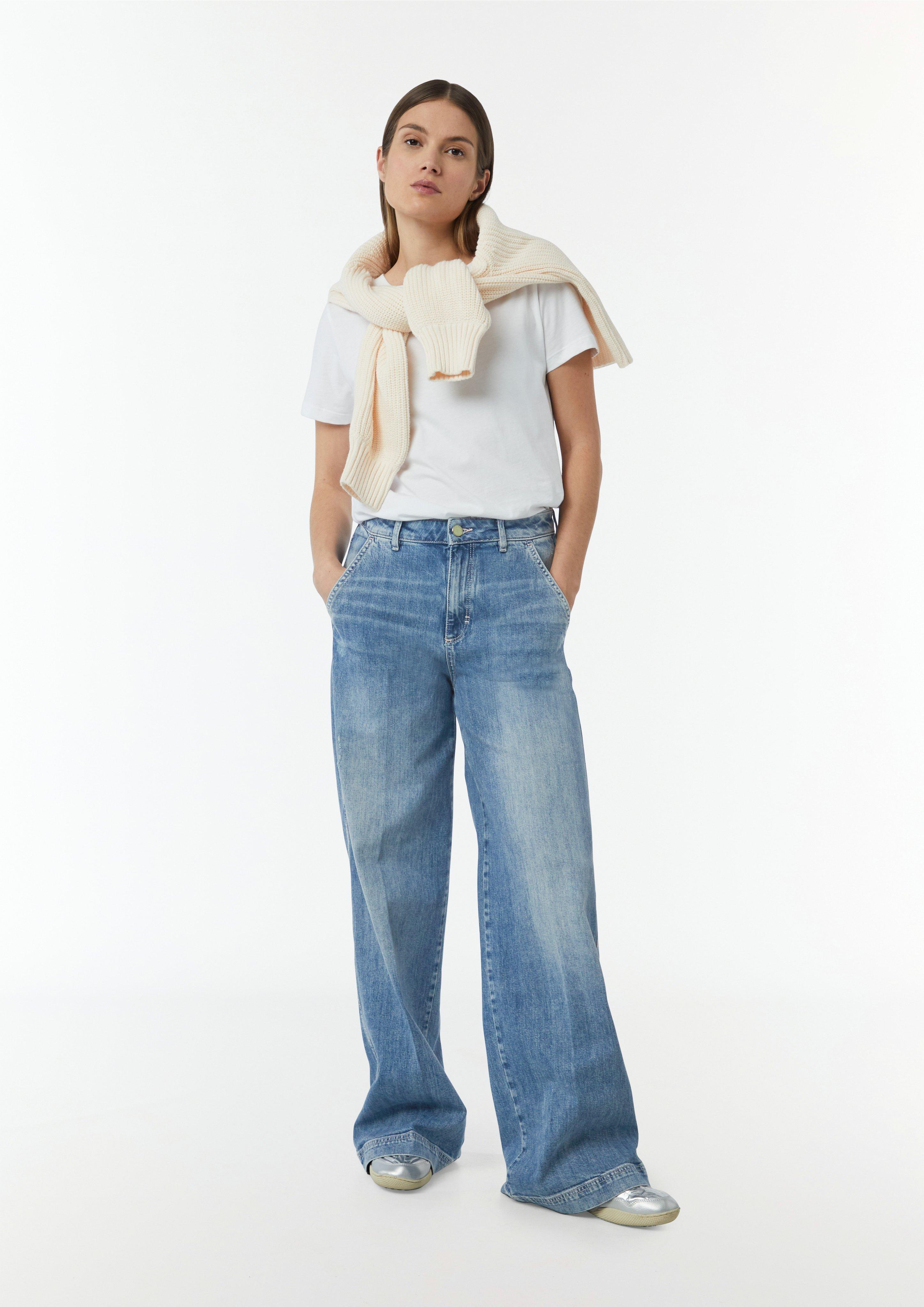 Jeans with a wide leg - blue | Comma Jeans with a wide leg - blue | Comma
