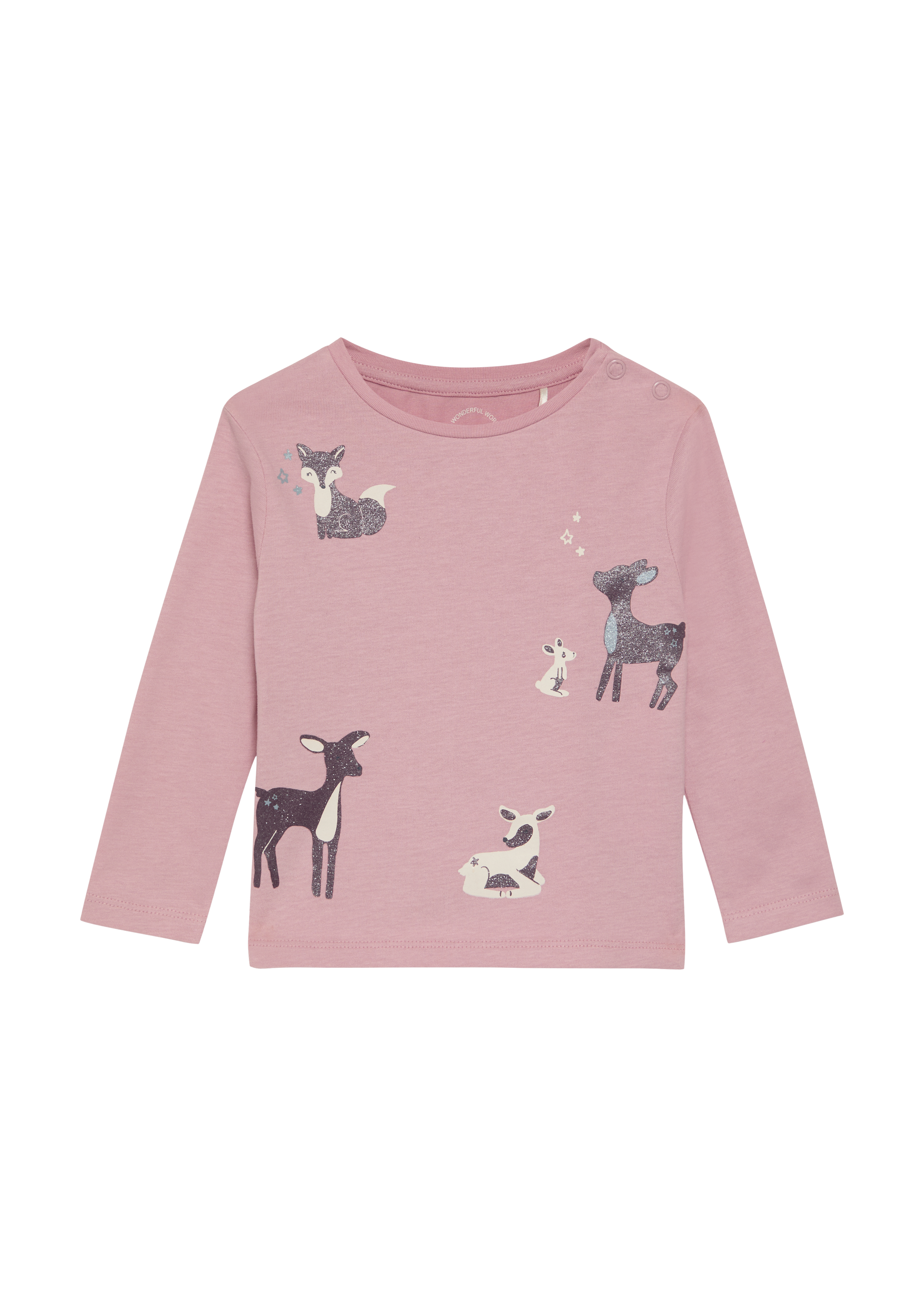 s.Oliver - Longsleeve mit Glitzerprint, Babys, Rosa