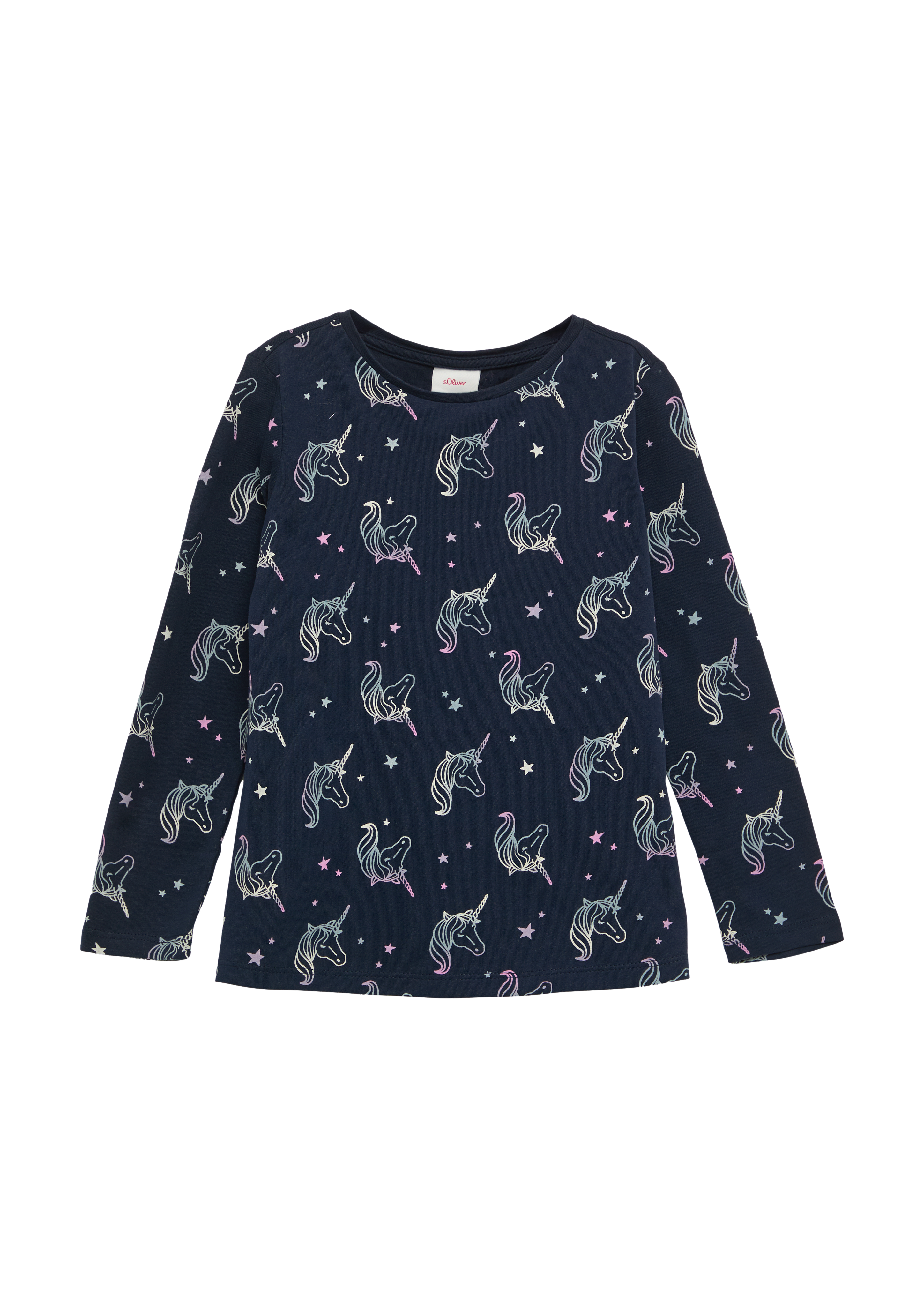 s.Oliver - Ausgestelltes Longsleeve mit All-over-Print, Kinder, blau