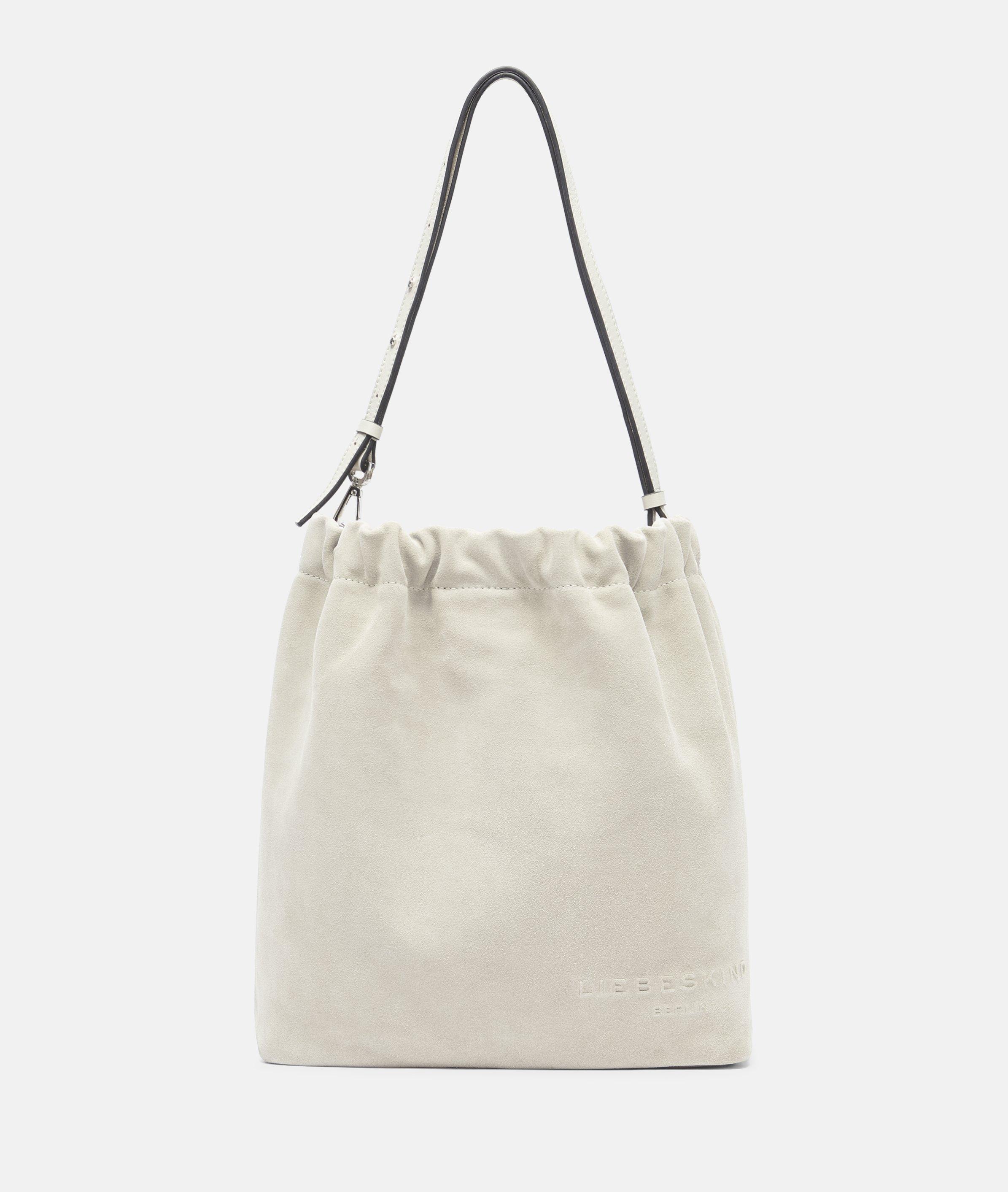 Liebeskind Berlin - Mittelgroße Hobo-Bag aus Veloursleder -  creme