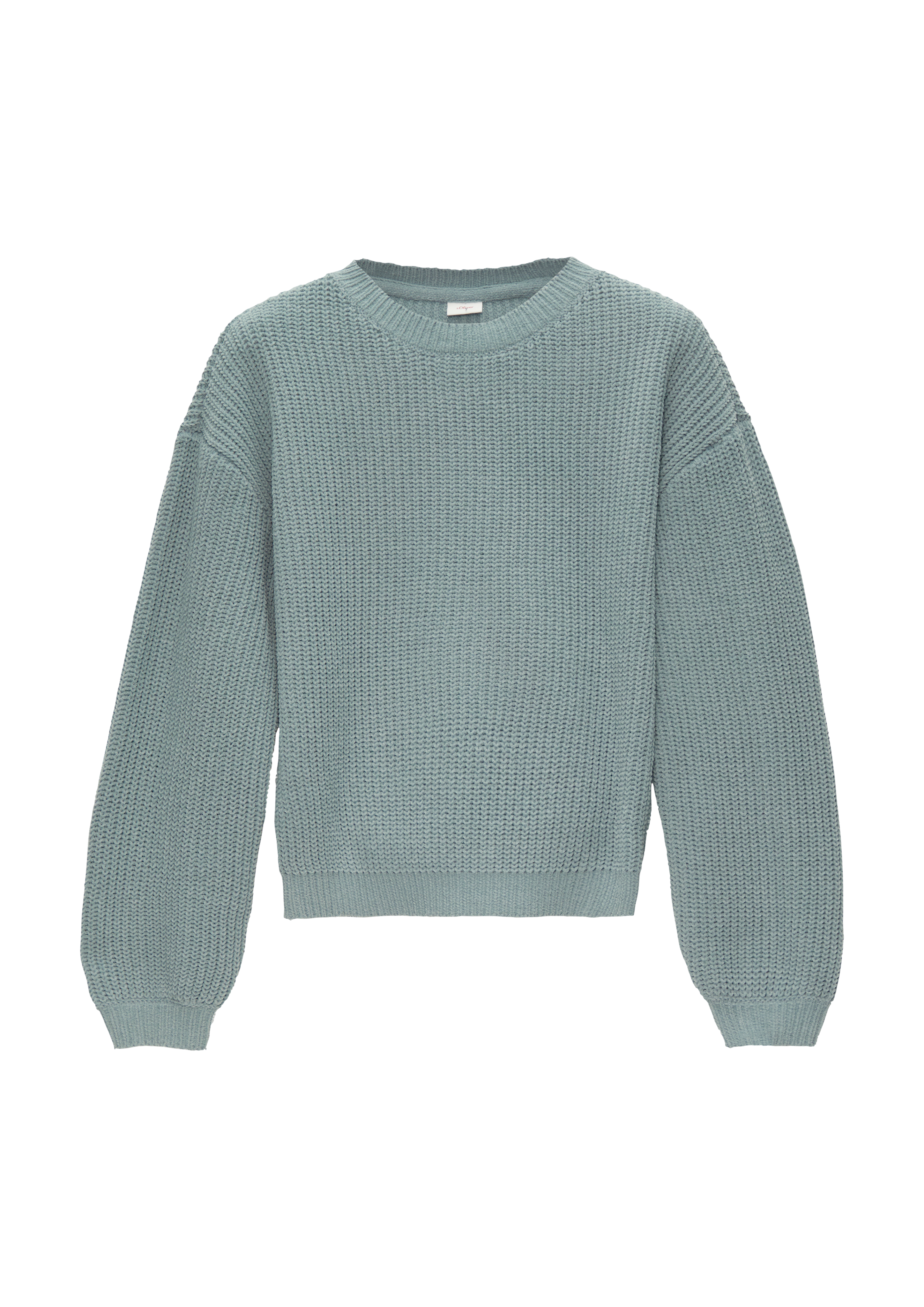 s.Oliver - Strickpullover aus Chenille-Garn, Mädchen, blau