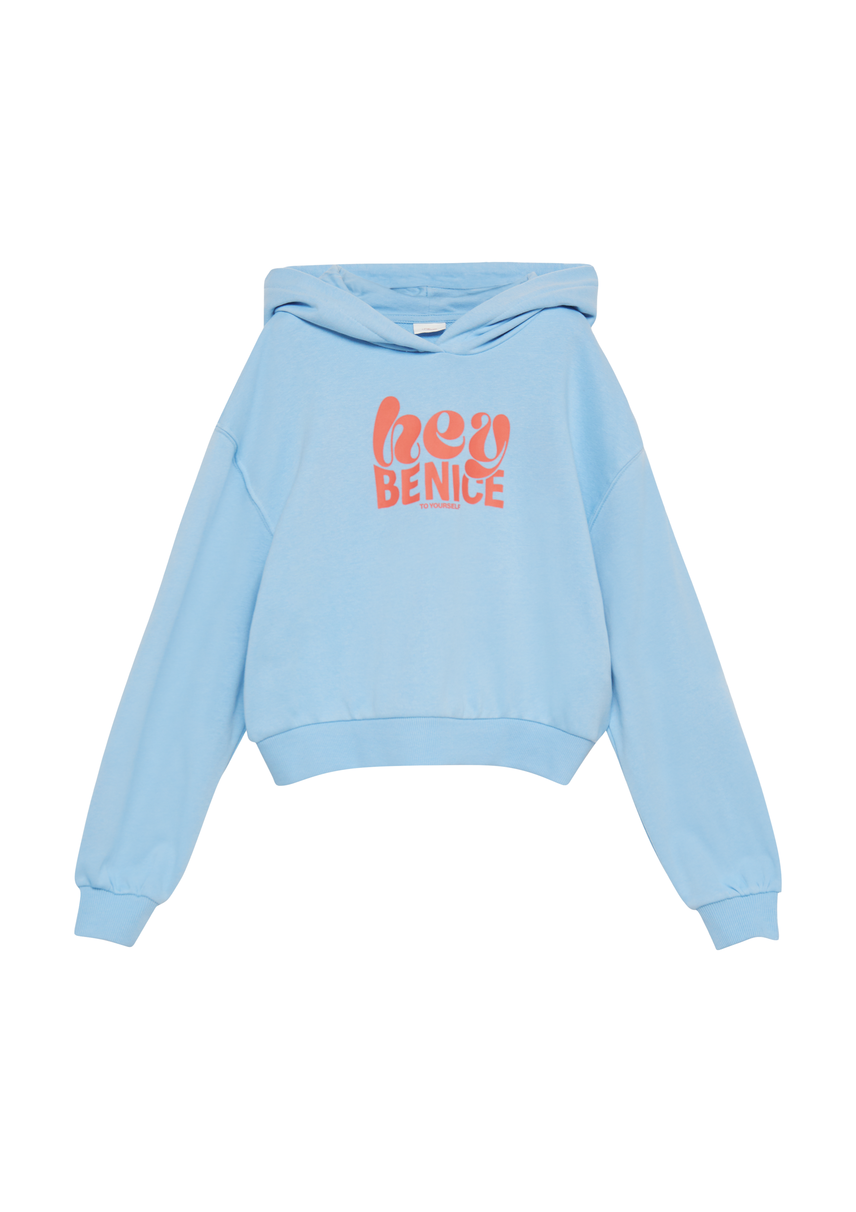 s.Oliver - Oversized Kapuzen-Sweatshirt mit Front-Print, Mädchen, blau