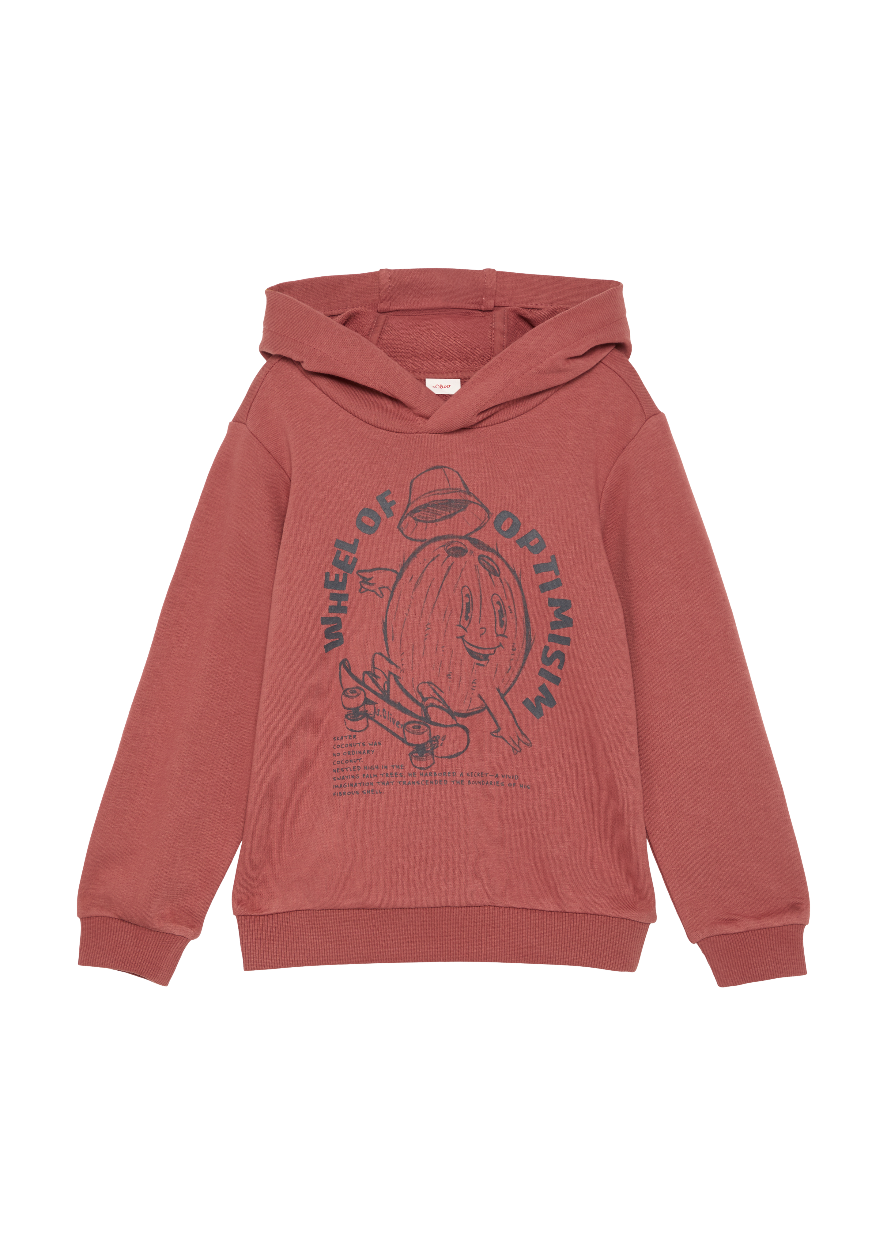 s.Oliver - Oversized Hoodie mit Frontprint, Kinder, rot