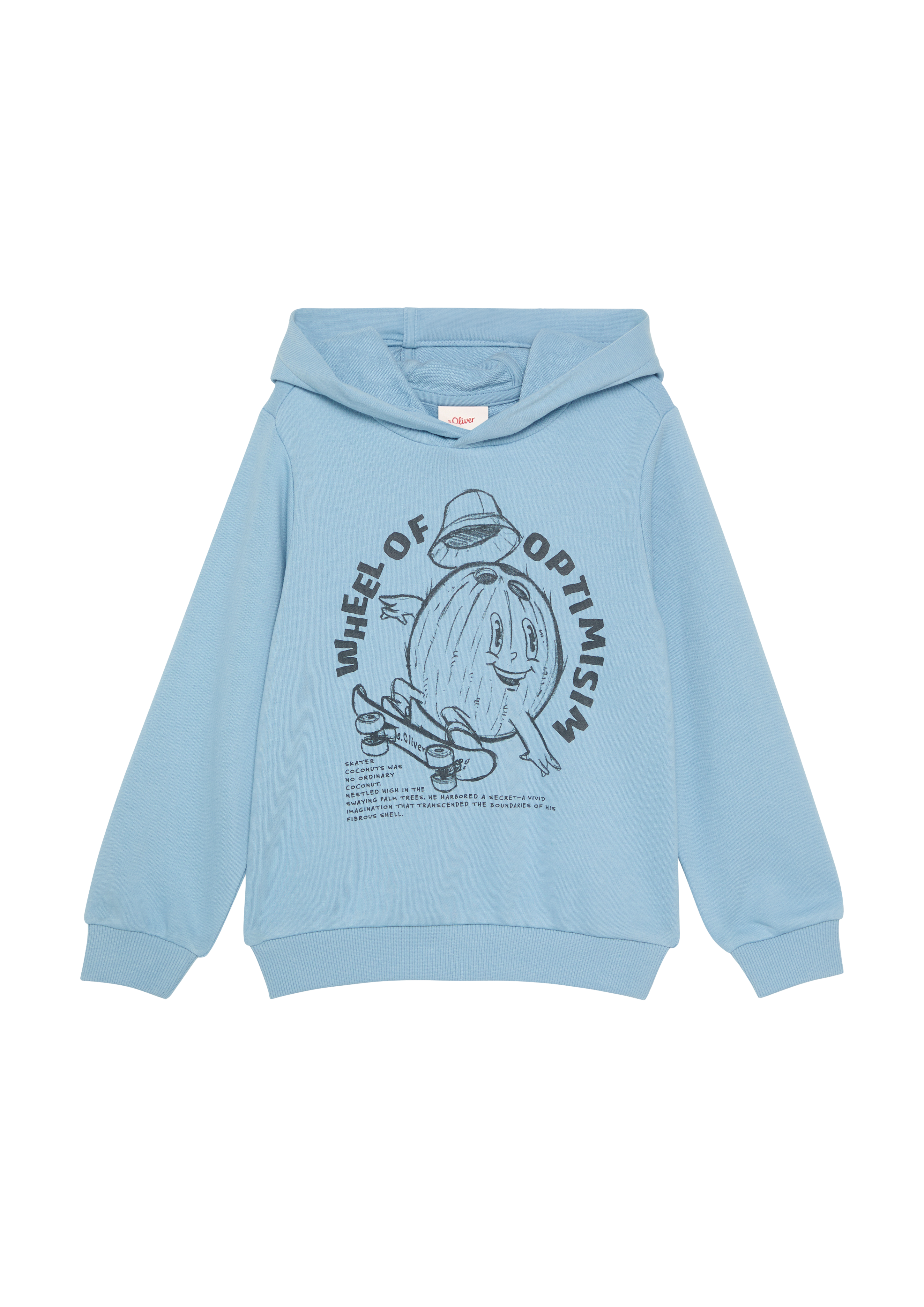 s.Oliver - Oversized Hoodie mit Frontprint, Kinder, blau